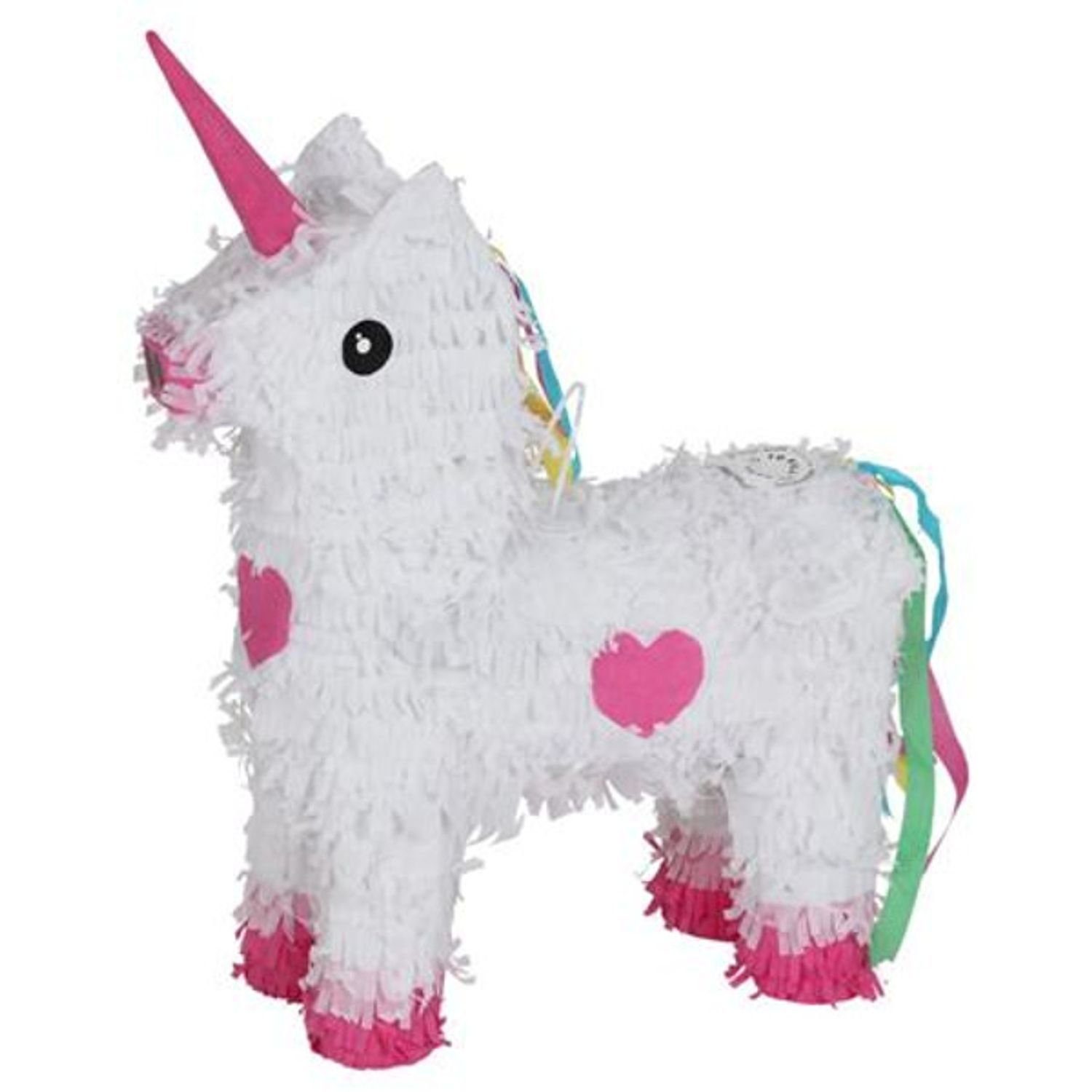 BURI Dekofigur Pinata Einhorn 40x45cm Kindergeburtstag Mottoparty Partydeko Piñata