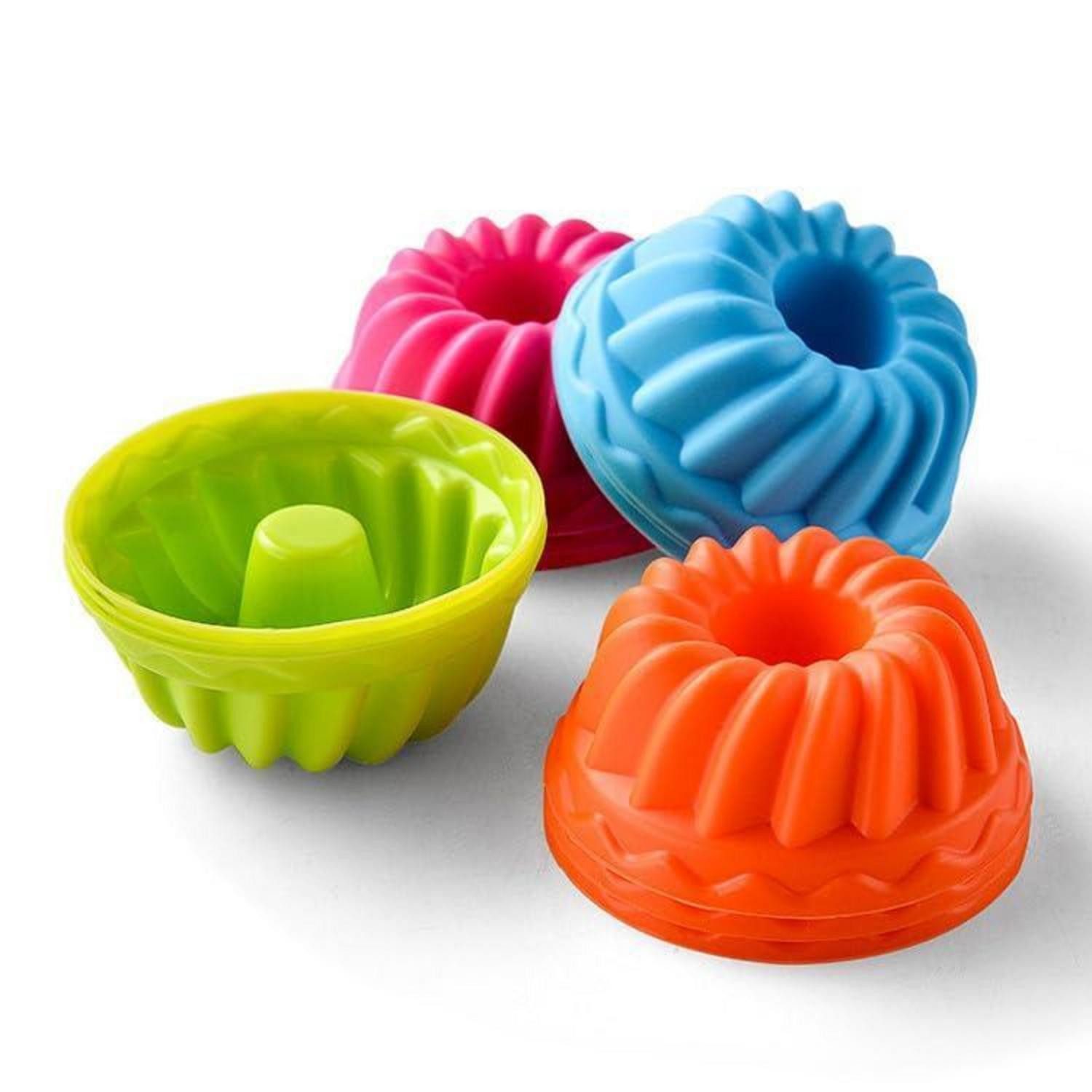 LuxusKollektion Gugelhupfform Gugelhupfform Silikon Mini 12er Set Vielfarbig