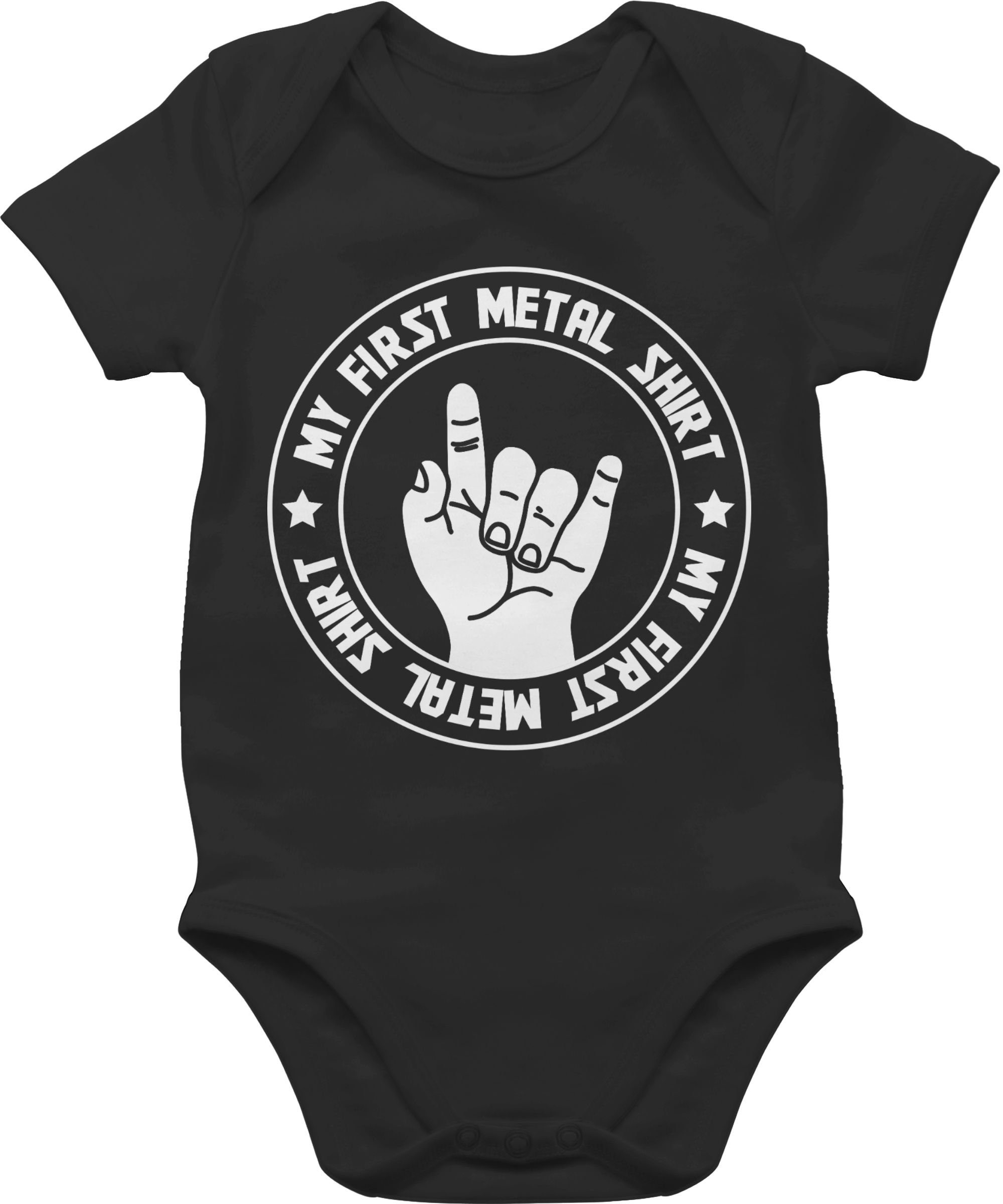 Shirtracer Shirtbody My first Metal Shirt Strampler Baby Mädchen & Junge 1 Schwarz