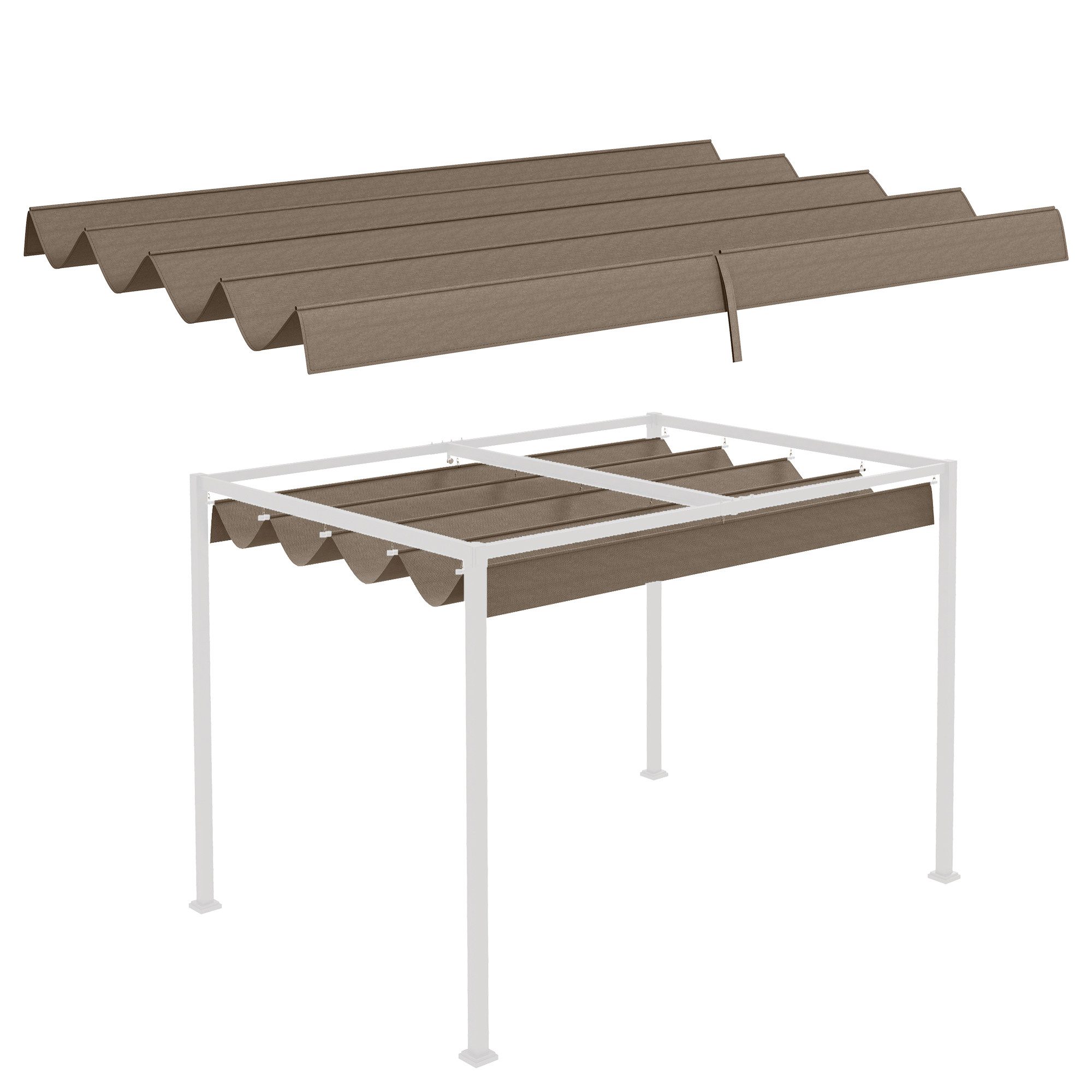 MC Star Pavillon Ersatzdach für 2,85 x 2 m Gartenpavillon, ausziehbar, einfache Montage, Polyester, Kaffee