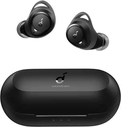 SoundCore Drahtlose Ohrhörer mit individuellem Klang In-Ear-Kopfhörer (Bis zu 35 Stunden Wiedergabezeit für lange Trainings- und Musiksessions Kabelloses Aufladen ermöglicht bequemes, mit individuellem Sound, 35 Stunden Wiedergabe, IPX7 Wasserschutz)