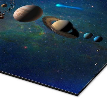 Posterlounge Alu-Dibond-Druck NASA, Sonnensystem, Illustration