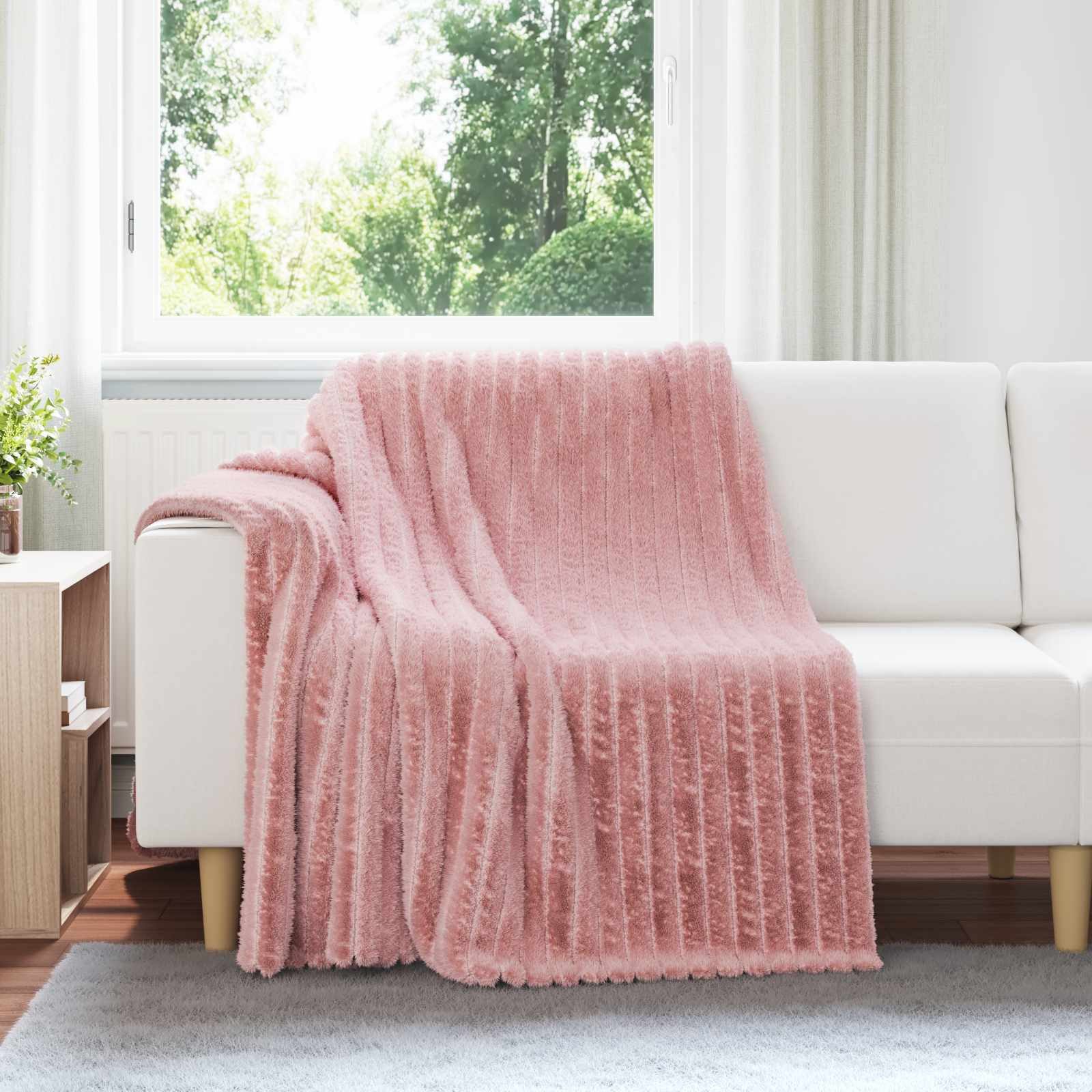 Wohndecke 200 x 150 cm Wohndecke Fleece Rosa 200x150 cm leicht und kuschelig für, vidaXL