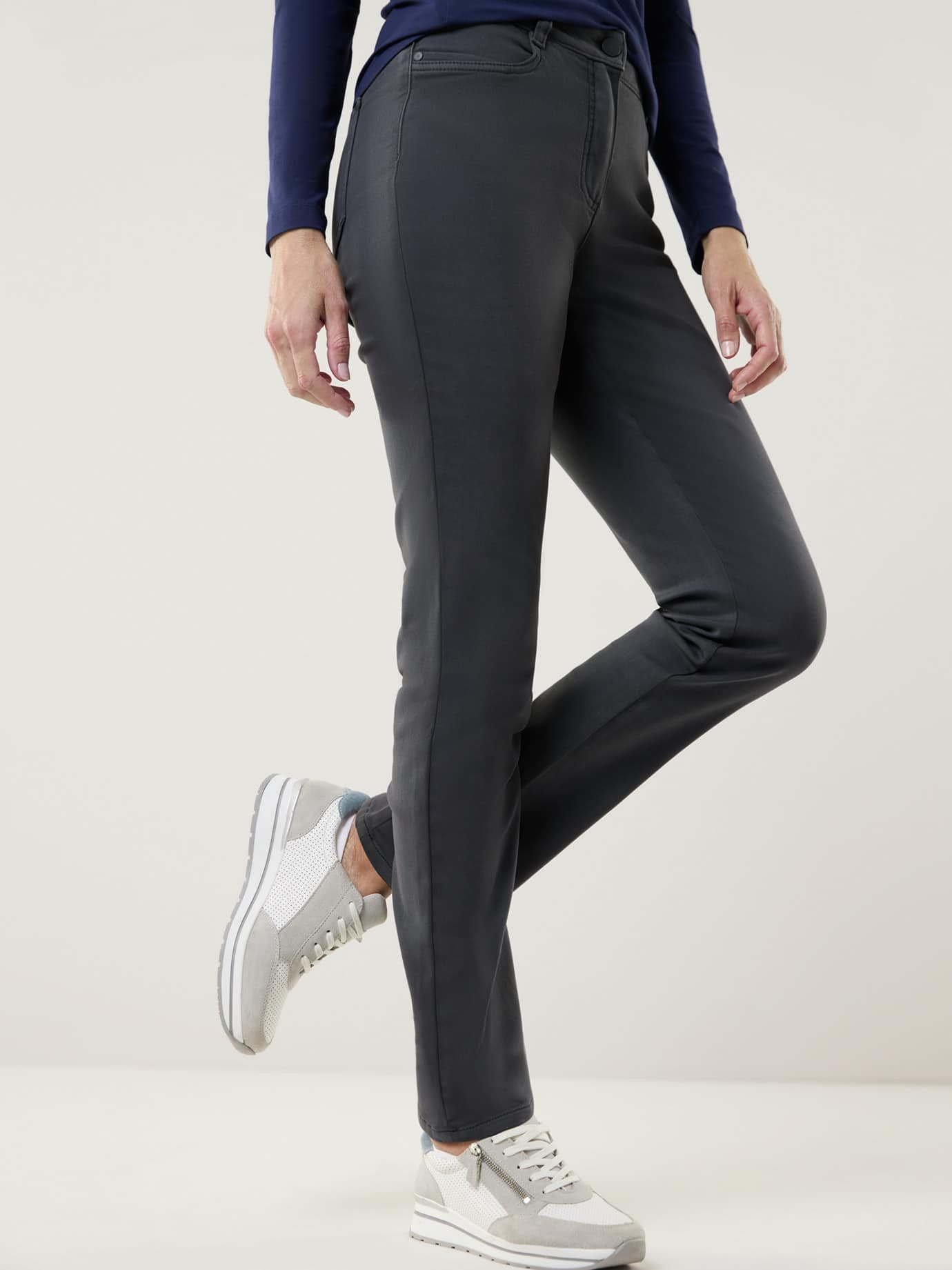 Walbusch Stretch-Hose Damen Powerstretch-Hose Wintertouch Regular Fit Flex-Bund warm Baumwollhose, soft angeraut, elastisch, Five-Pocket, pflegeleicht