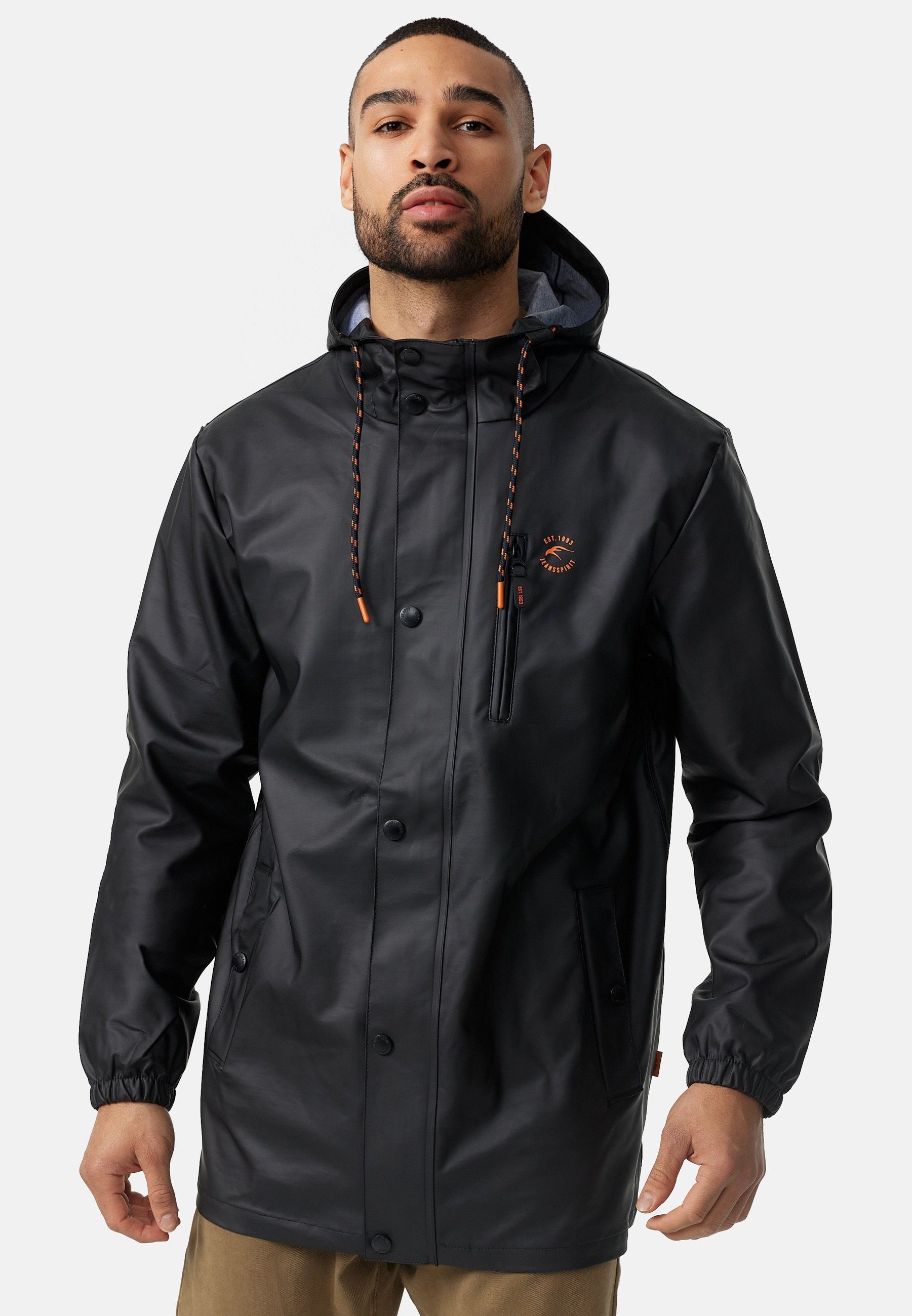 Indicode Regenjacke Herren Malmoe Nässeschutz Herrenjacke halblange, mit Kapuze