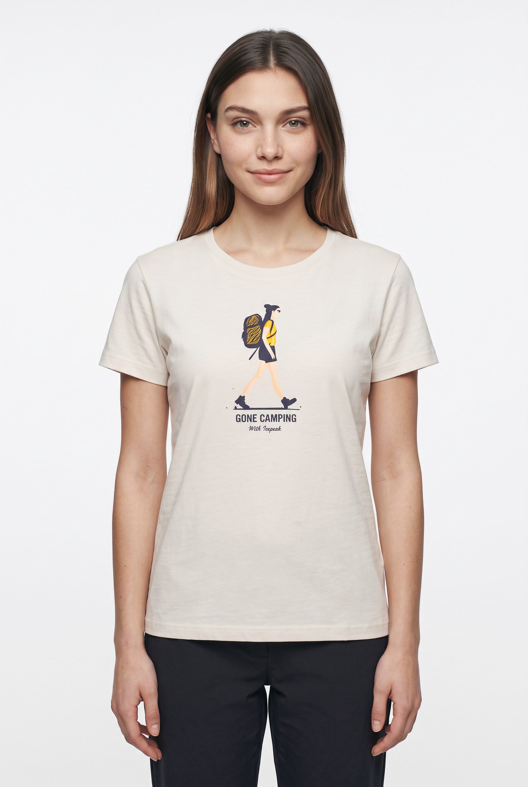 Icepeak T-Shirt D T-SHIRT MARICOPA Kurzarm, mit Rundhalsausschnitt, aus Baumwolle