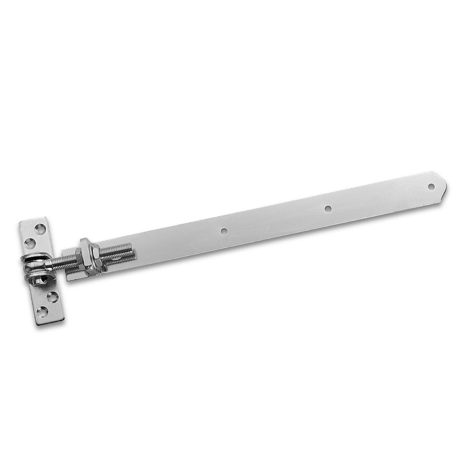 SO-TECH® Torbeschlag Gartentorscharnier verstellbar Stahl verzinkt (2 St), Länge 495 - 550 mm, M16-Gewinde