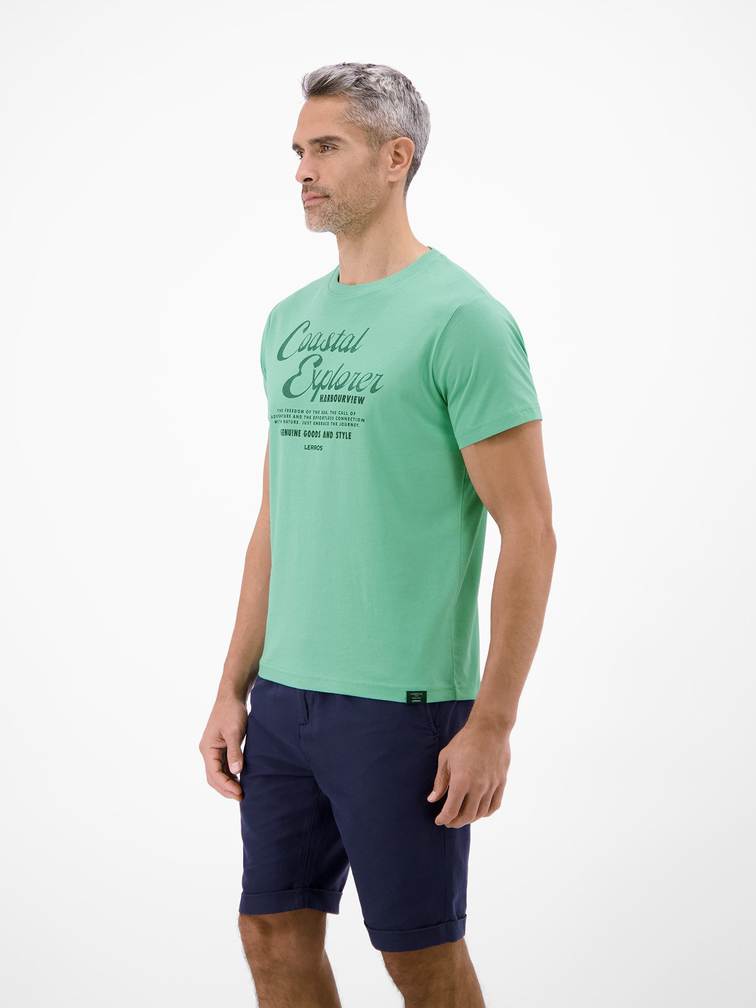 LERROS T-Shirt T-Shirt aus 100 % Baumwolle mit Brustprint