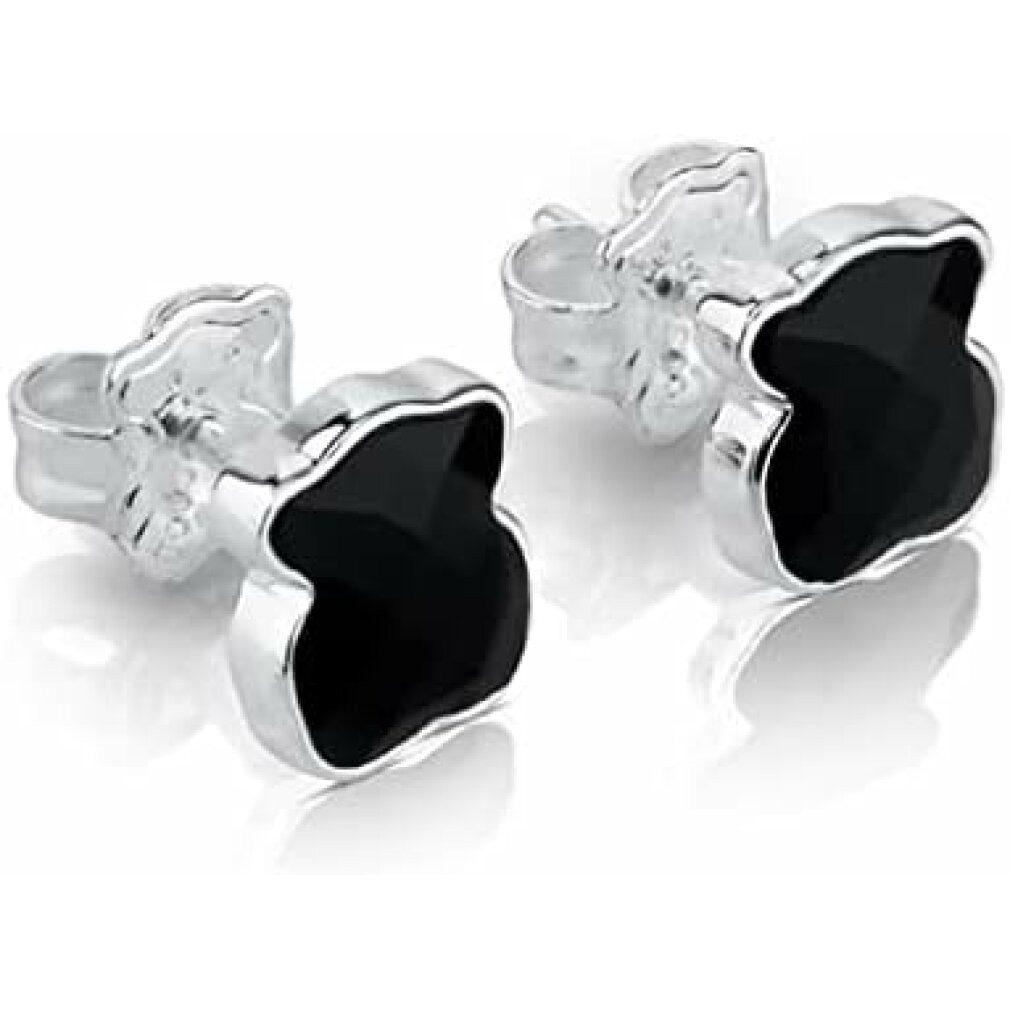 Tous Paar Ohrstecker Silver teddy bear earrings with onyx 815433500