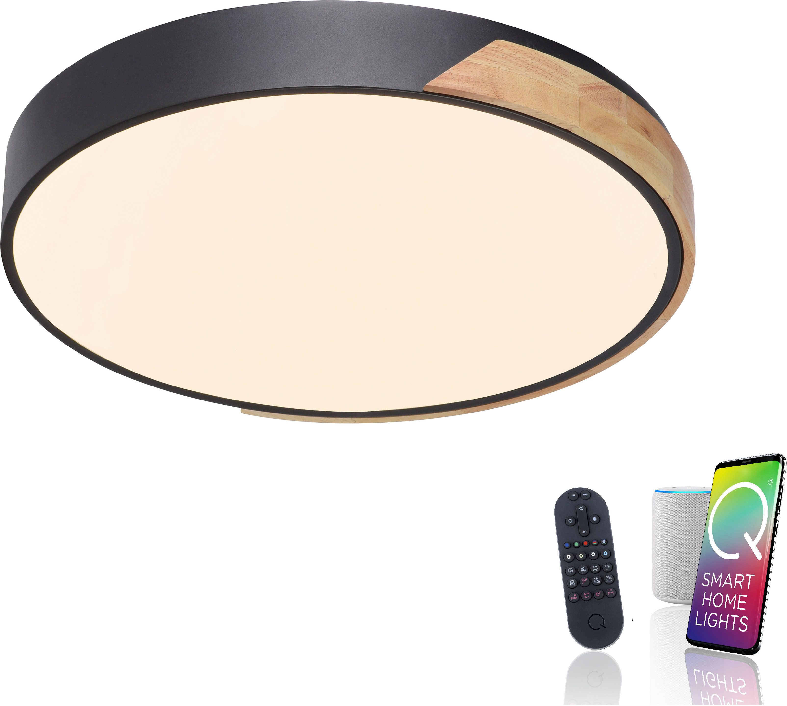 Neuhaus Q SMART HOME LIGHTS LED Deckenleuchte Q-BILA, Smart Home, LED fest integriert, warmweiß - kaltweiß
