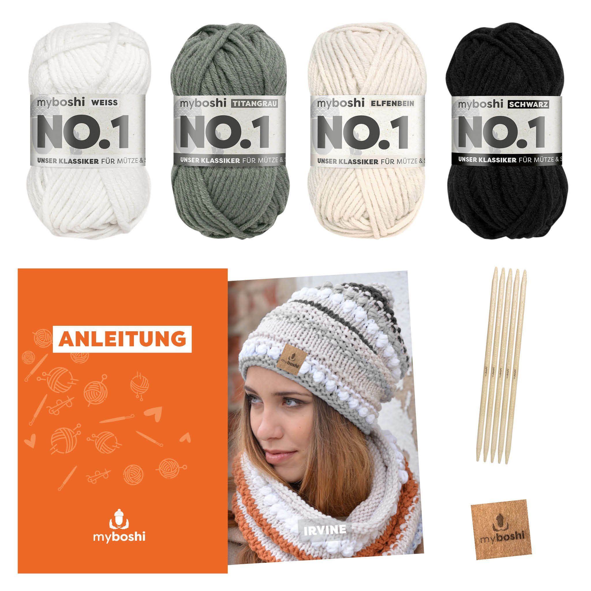 myboshi Kreativset Strickset Mütze Irvine No.1 Wolle Nadel Anleitung, (1-tlg)