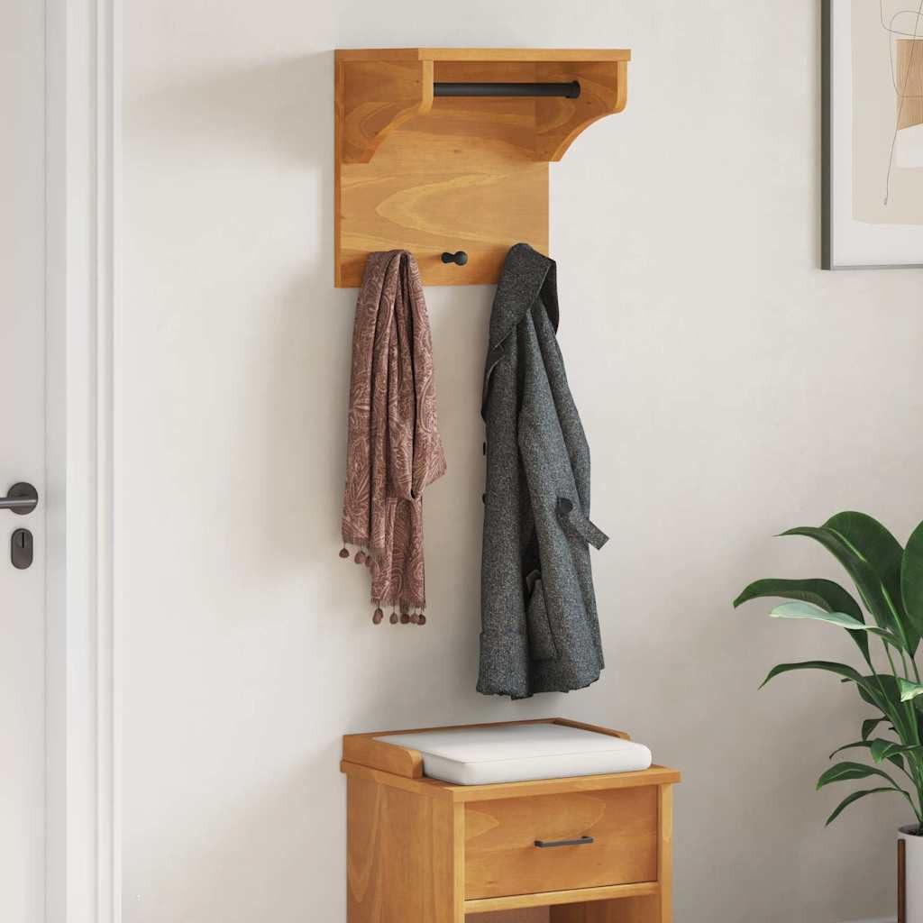 vidaXL Garderobenständer Wandgarderobe SANDNES 43x30x42 cm Massivholz Kiefer, (1 St)