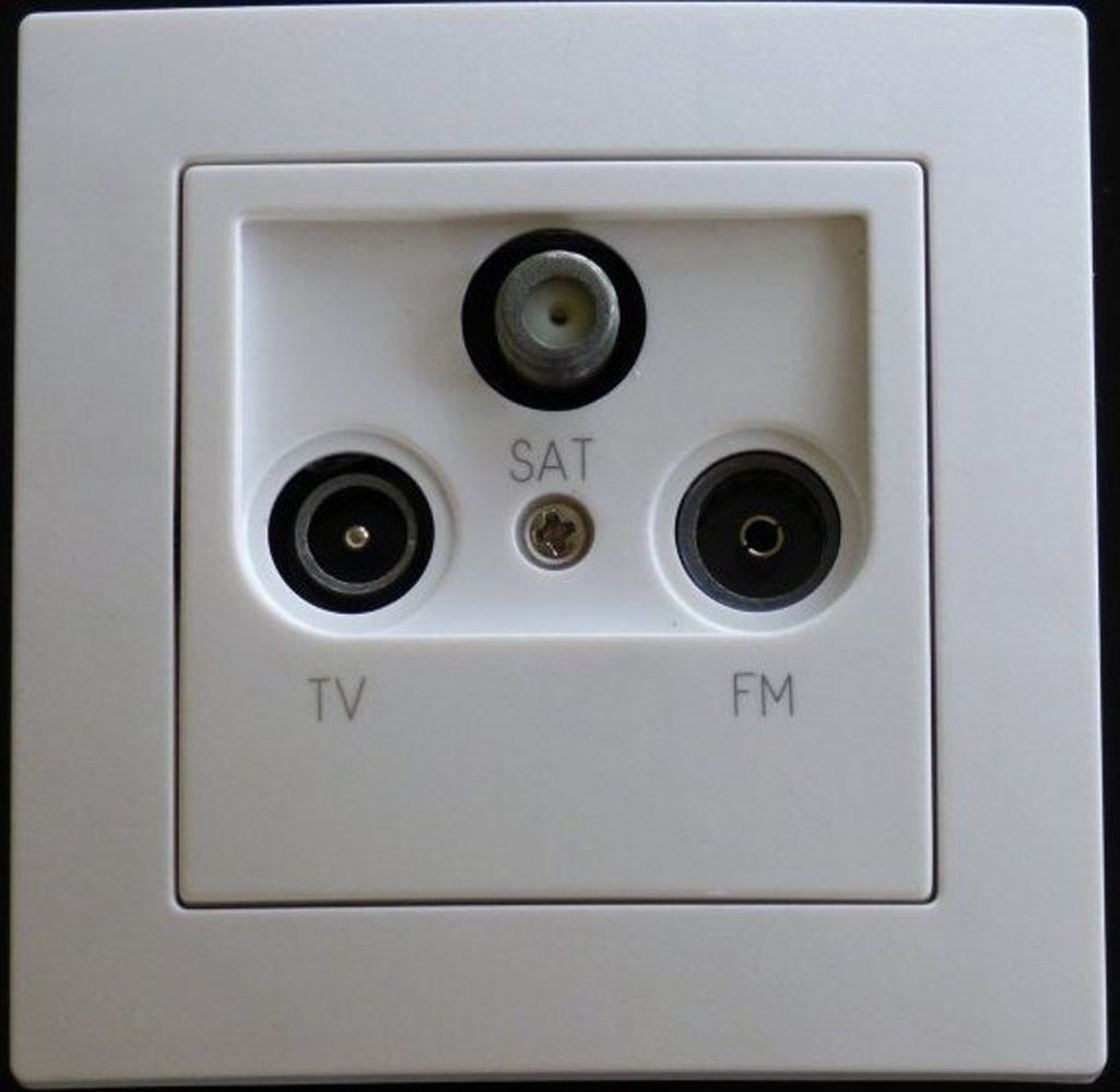 Lichtideen Schalter 7774 Levina Kunststoff 1x Antennendose TV-SAT-Radio Weiß (Taster, Schalter, Anennendose, Steckdose mit USB lieferbar)