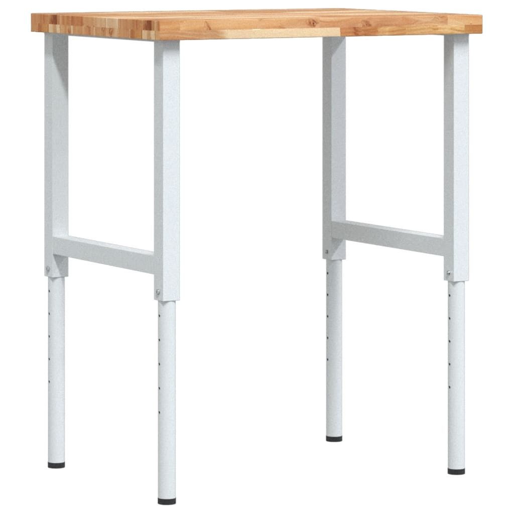 vidaXL Werkbank Werkbank 80x60x(73-99,5) cm Massivholz Akazie Rechteckig
