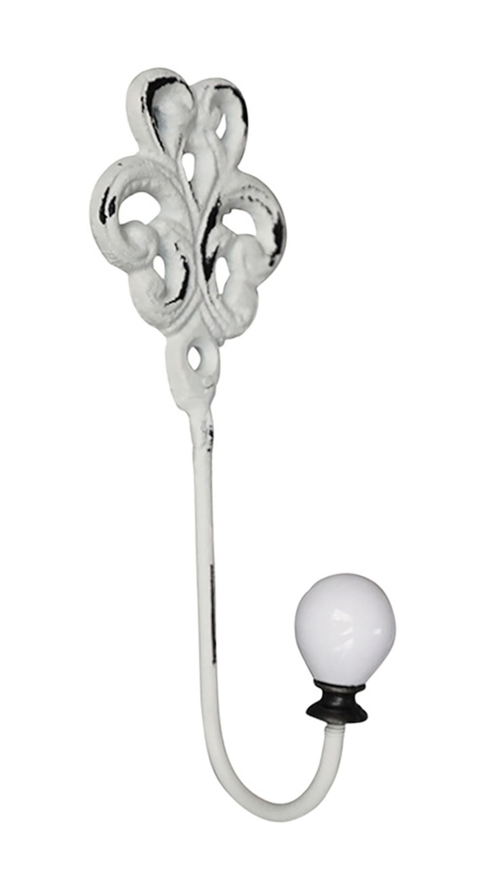 Chic Antique Garderobe Chic Antique - Wandhaken Kleiderhaken Haken mit Porzellanknauf Weiß