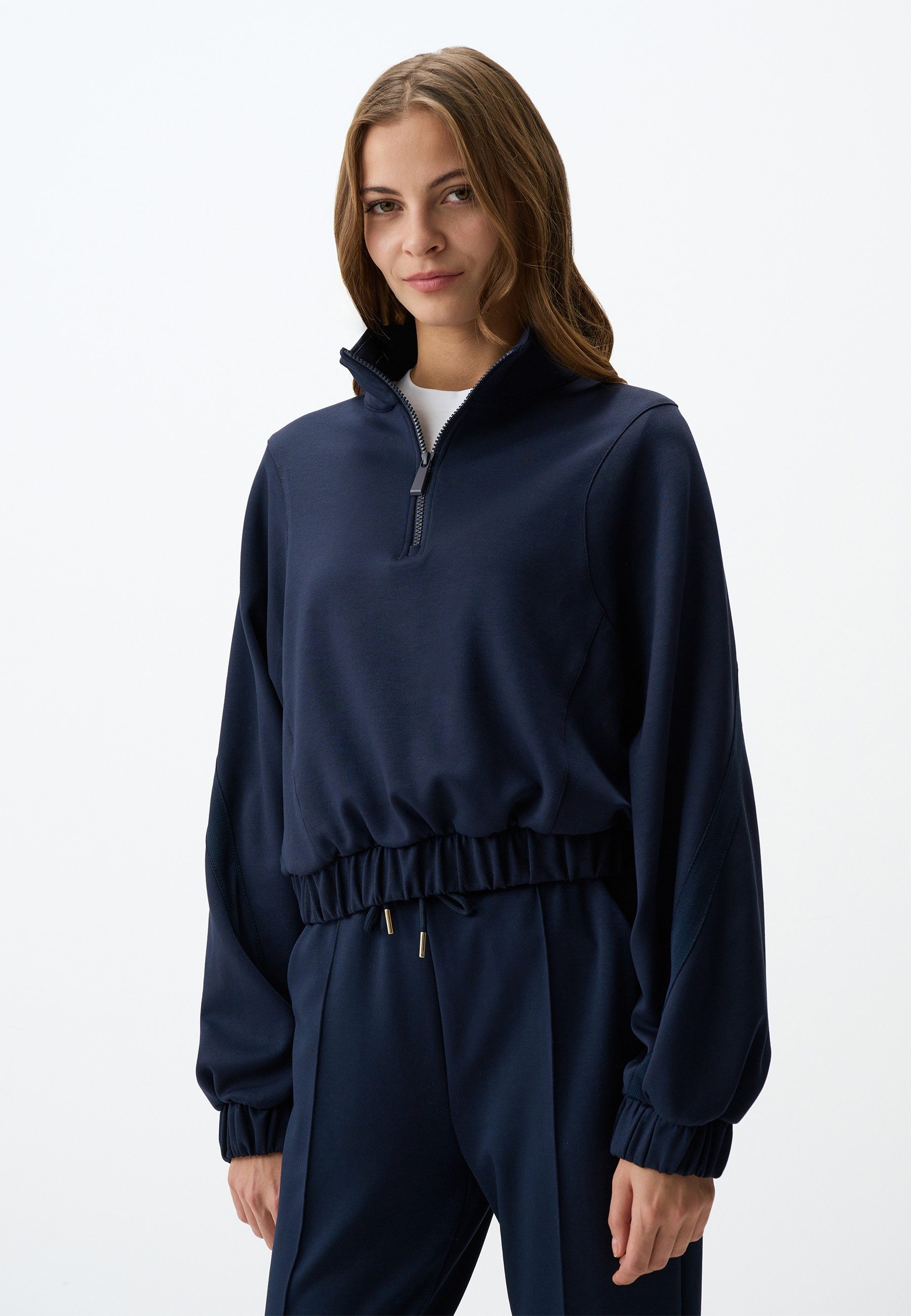 Sweatshirt Rollkragenpullover Langärmelig Kurz Strickpullover