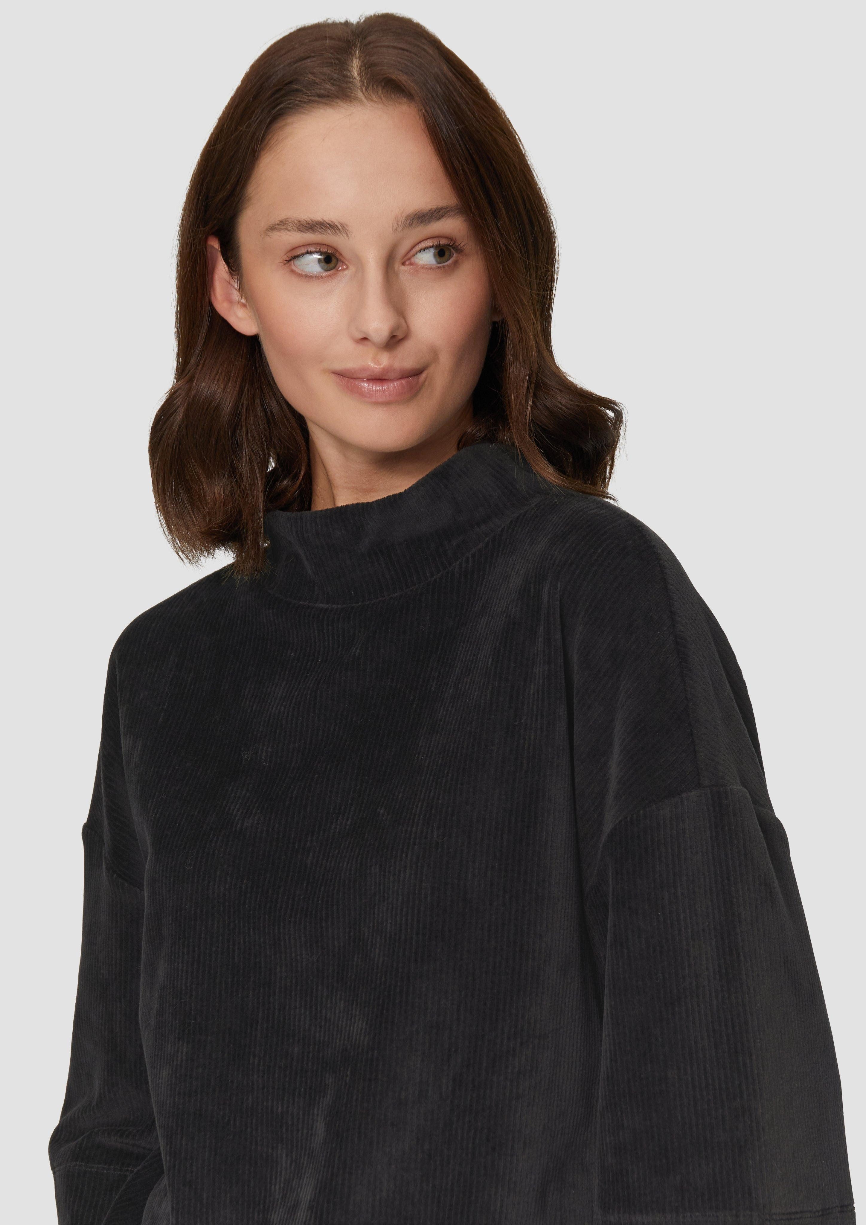 s.Oliver Kurzarmshirt Sweatshirt mit Cord-Struktur günstig online kaufen