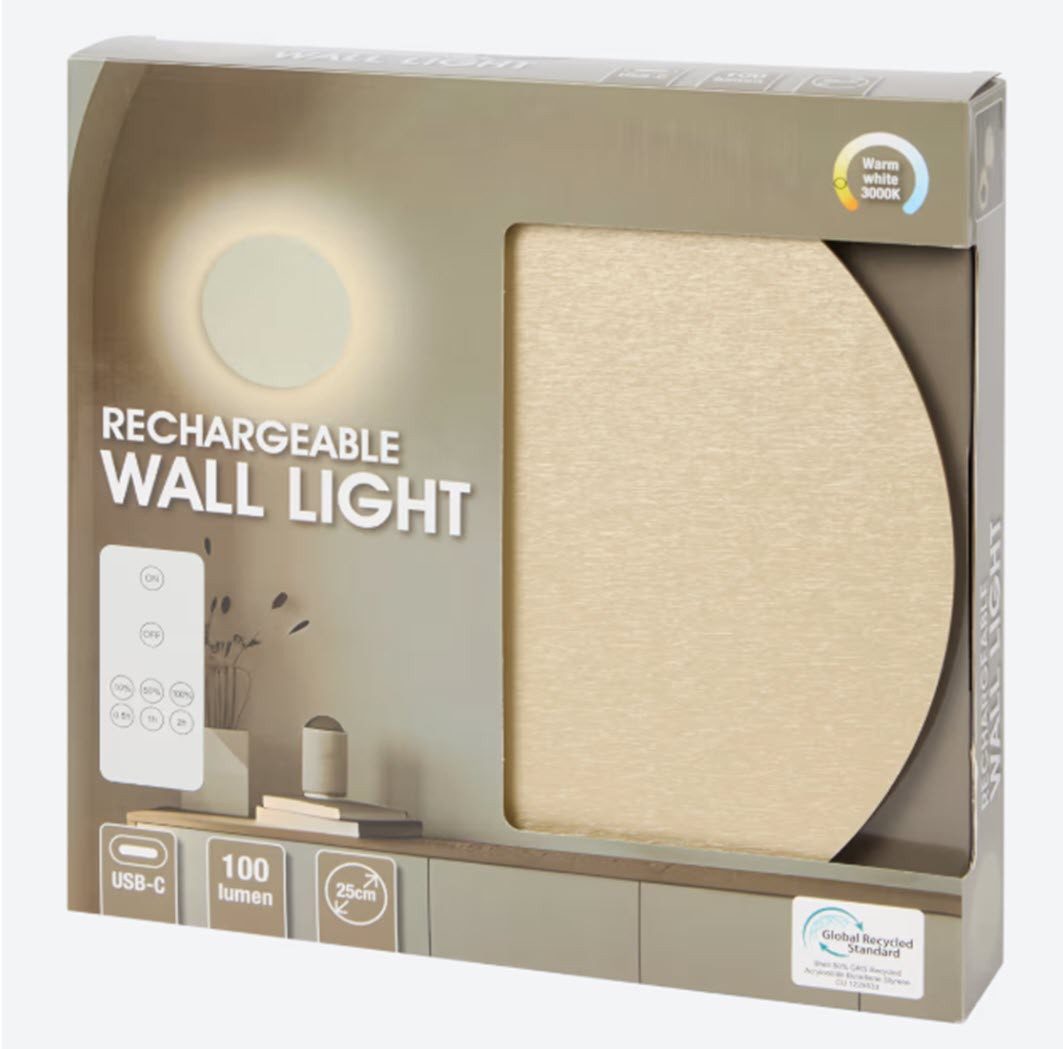 Spectrum LED Wandleuchte Wandleuchte aufladbar 18 bis 25 cm 100 Lumen, LED fest integriert