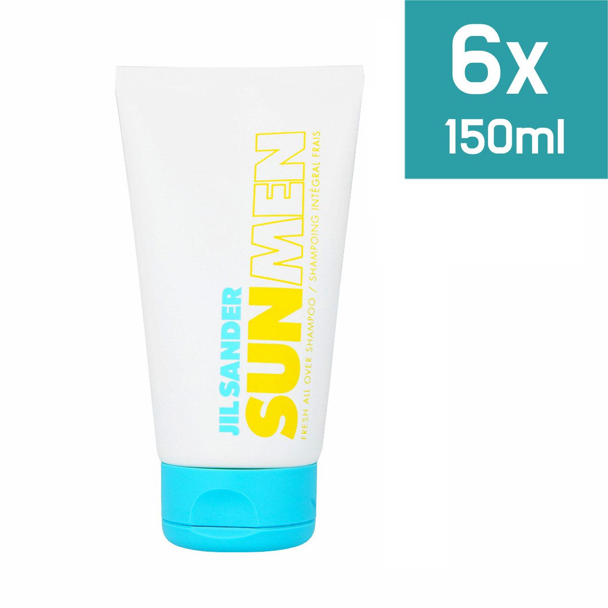 JIL SANDER Duschgel Sun Men Summer Edition Erfrischendes Shower Gel 150ml, - 6er Pack
