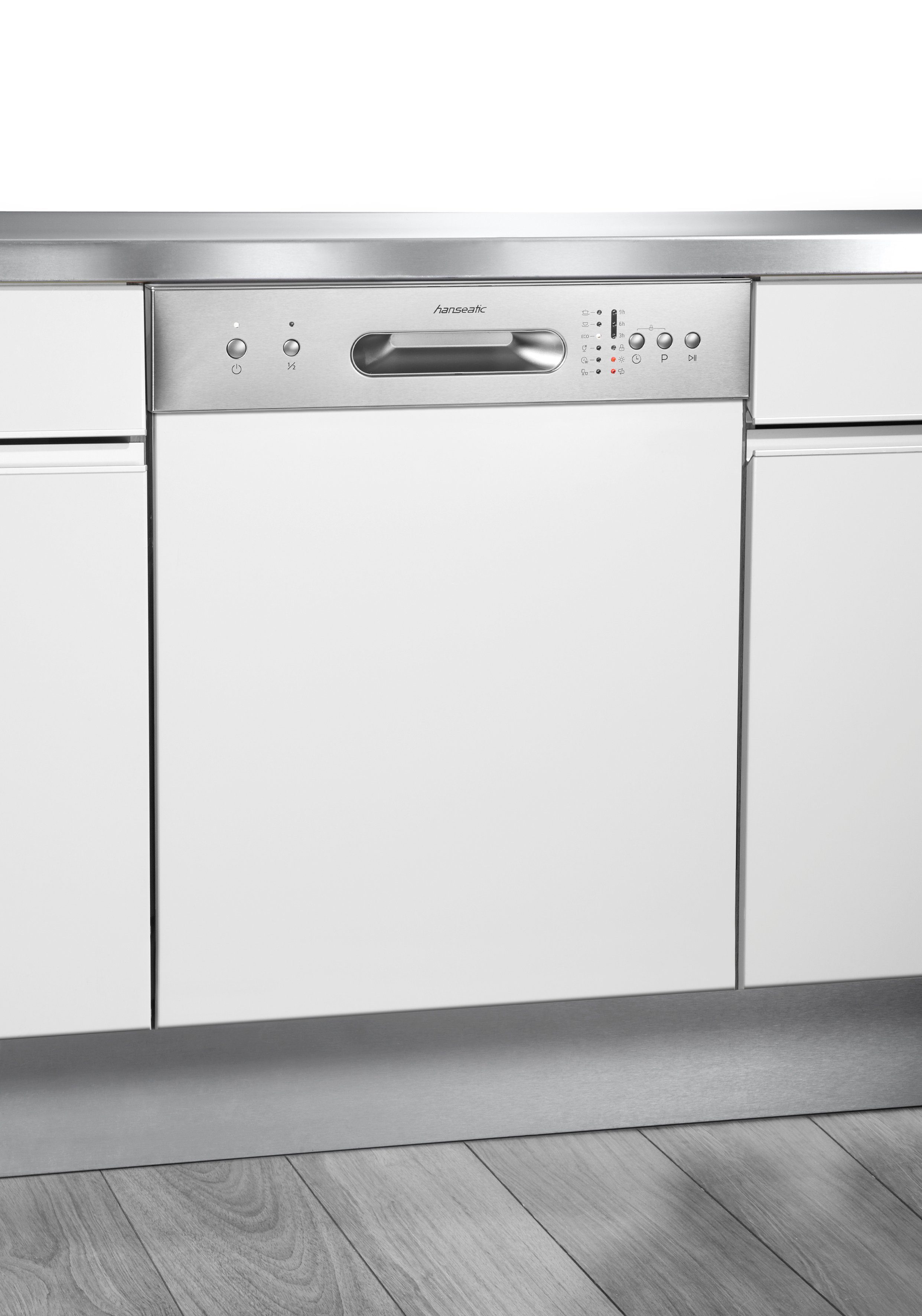 Hanseatic teilintegrierbarer Geschirrspüler HGTI6082E127735BS, 12 Maßgedecke, teilintegrierbare Bauweise, mit 6 Programmen, mit Startzeitvorwahl