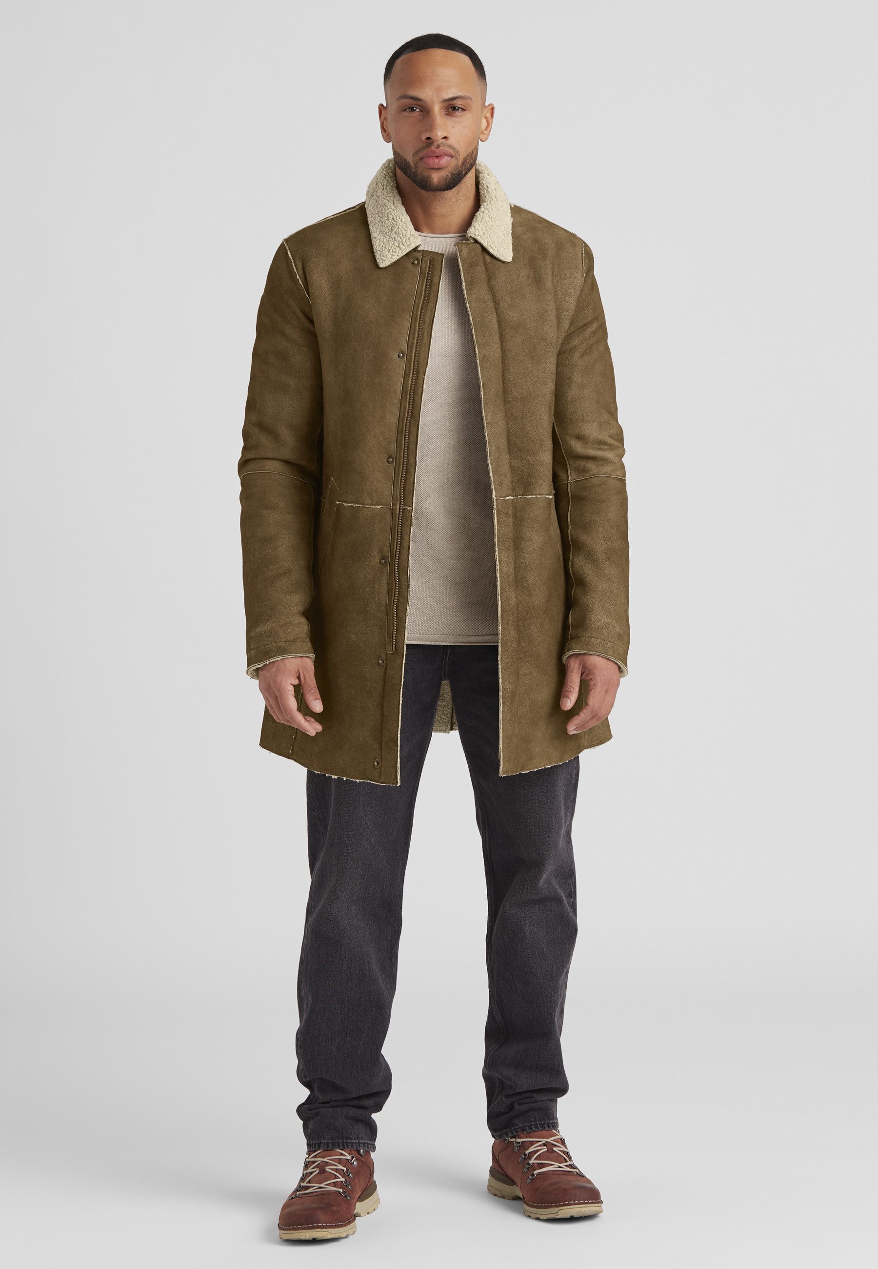 Milestone Ledermantel MSTabeo Herren Mantel Leder Trenchcoat klassisch in U günstig online kaufen