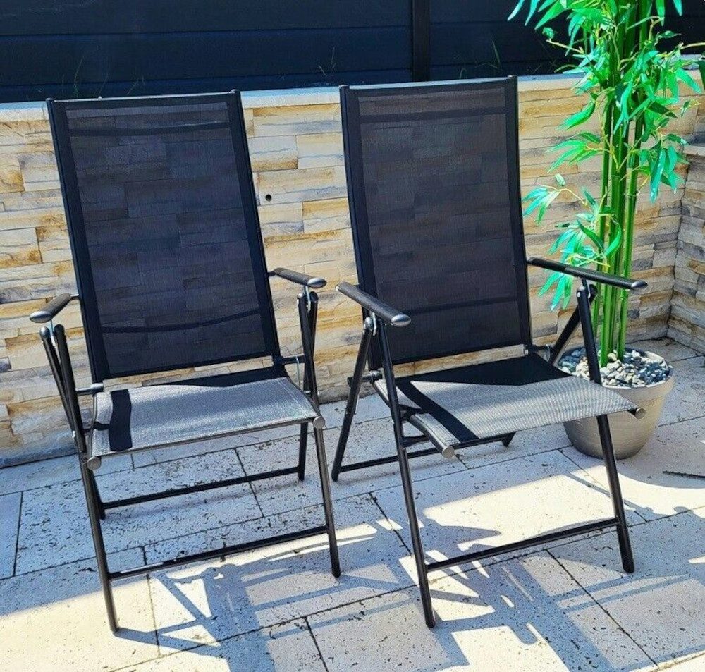 BruKa Gartenstuhl 2 Stühle SYDNEY Schwarz günstig online kaufen