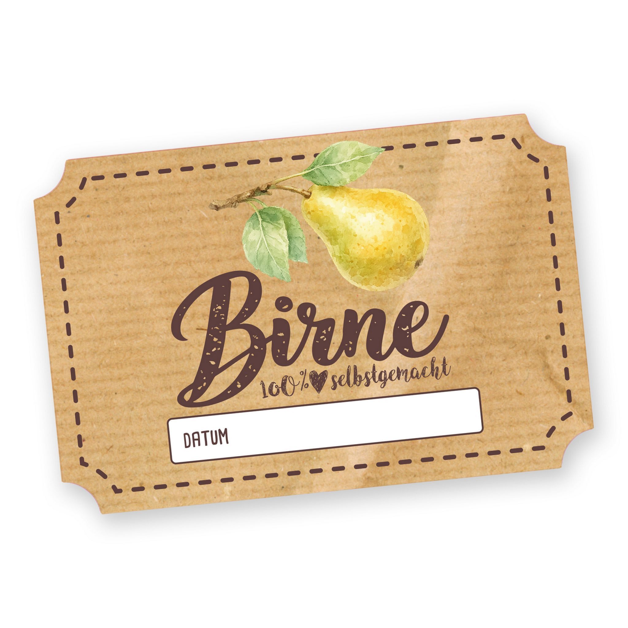 itenga Aufkleber Itenga 50 x Marmeladenetikett rechteckig 6x4cm Birne