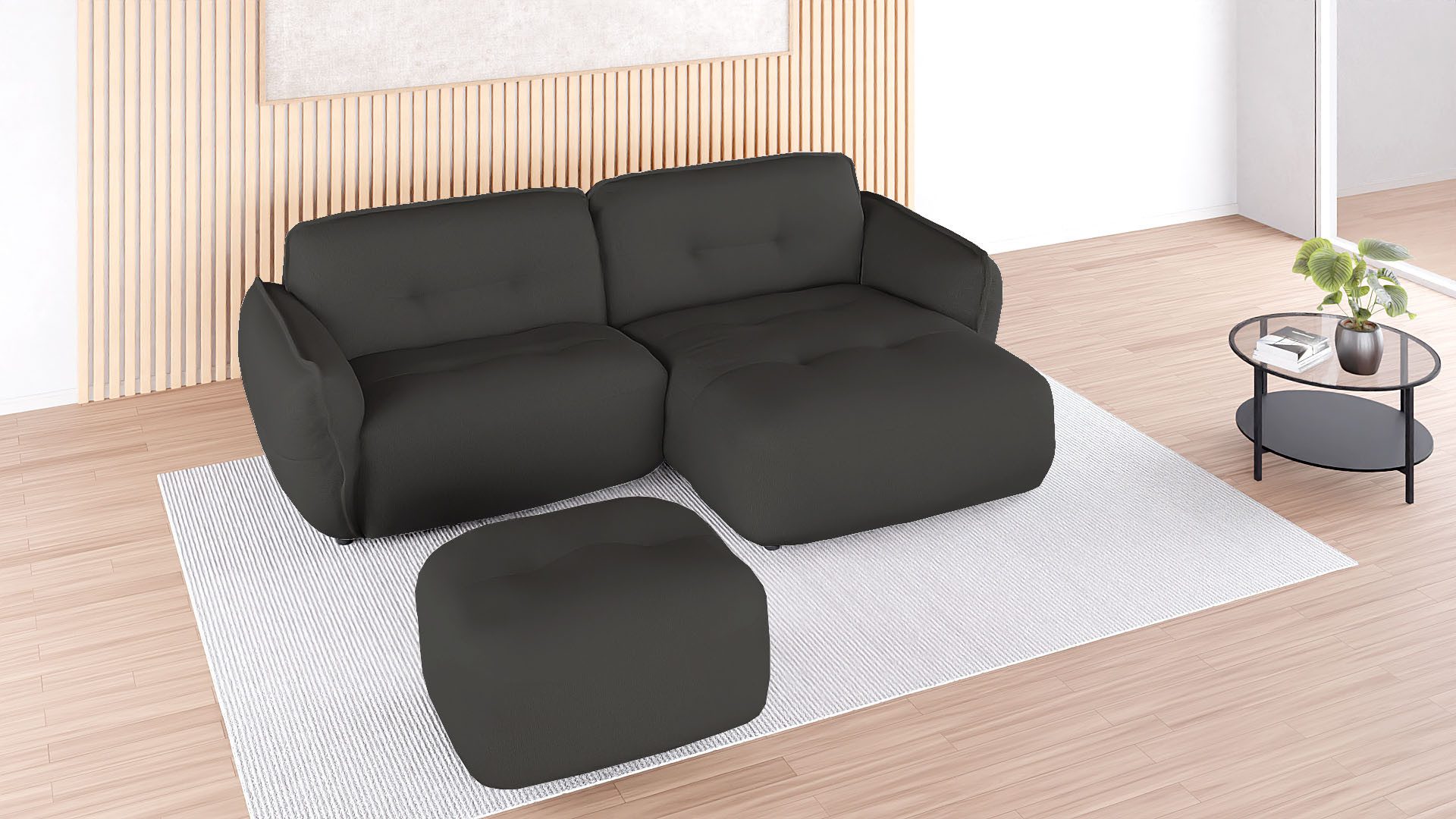 BETYPE Диван Be Fluffy, softer Sitzkomfort, moderner Kedernaht, hochwertiger Bezugsstoff
