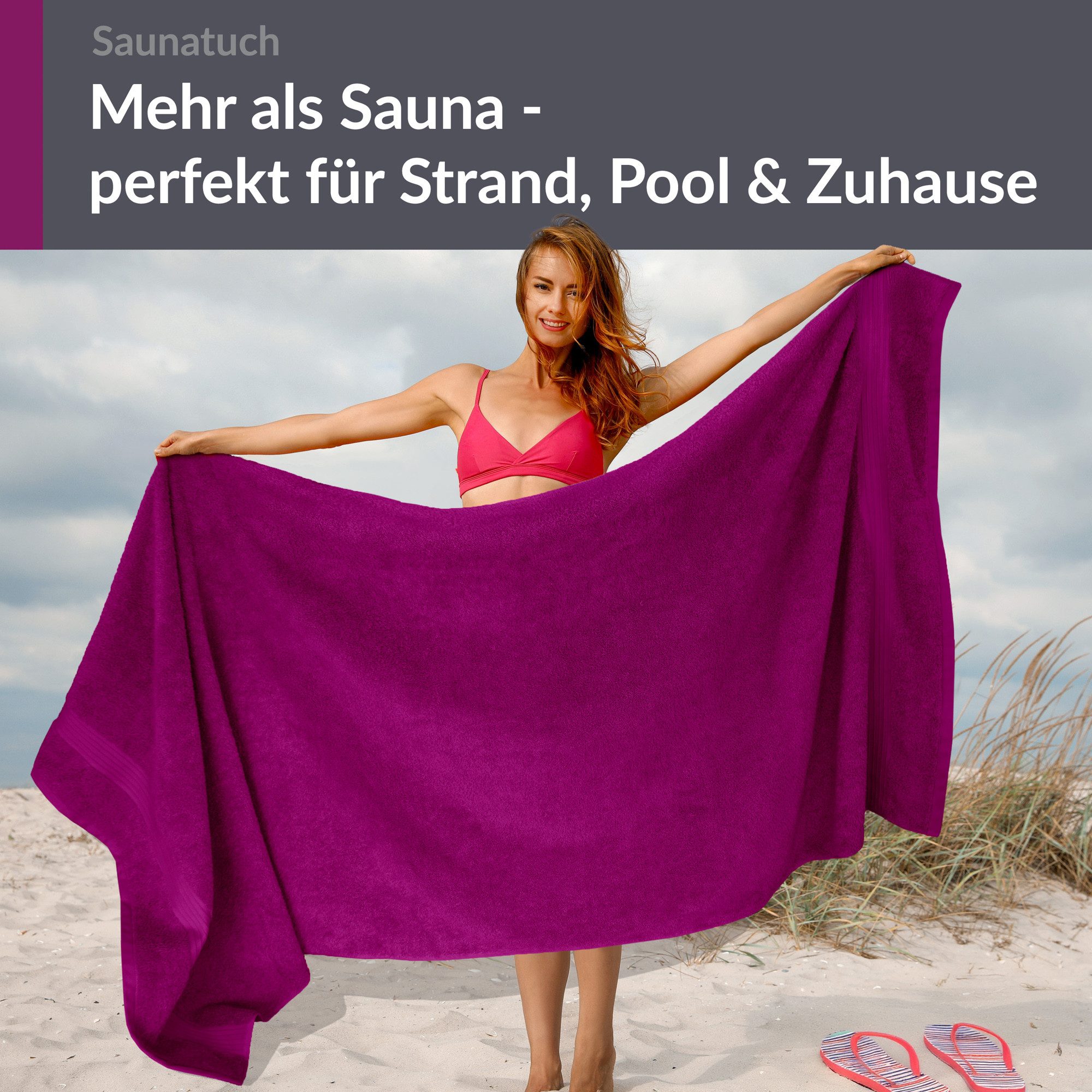 Lashuma Saunatuch XXL Handtuch, Frottee (1-St), Badetuch Damen & Badehandtuch Herren 100x200 cm - Saunahandtuch 80x220 – Bild 3 von 5