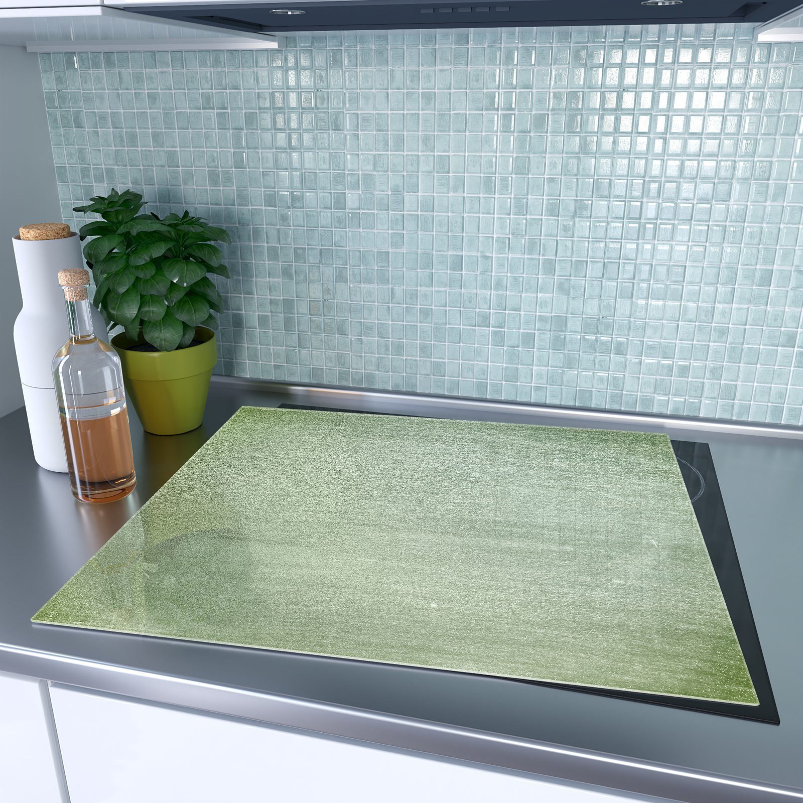 Primedeco Herd-Abdeckplatte Herdabdeckplatte Spritzschutz aus Glas Grobe Strukturen, Glas, (1 tlg)