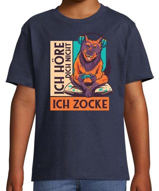 Youth Designz T-Shirt "Ich Höre Dich Nicht, Ich Zocke" Kinder Shirt mit trendigem Hunde Print
