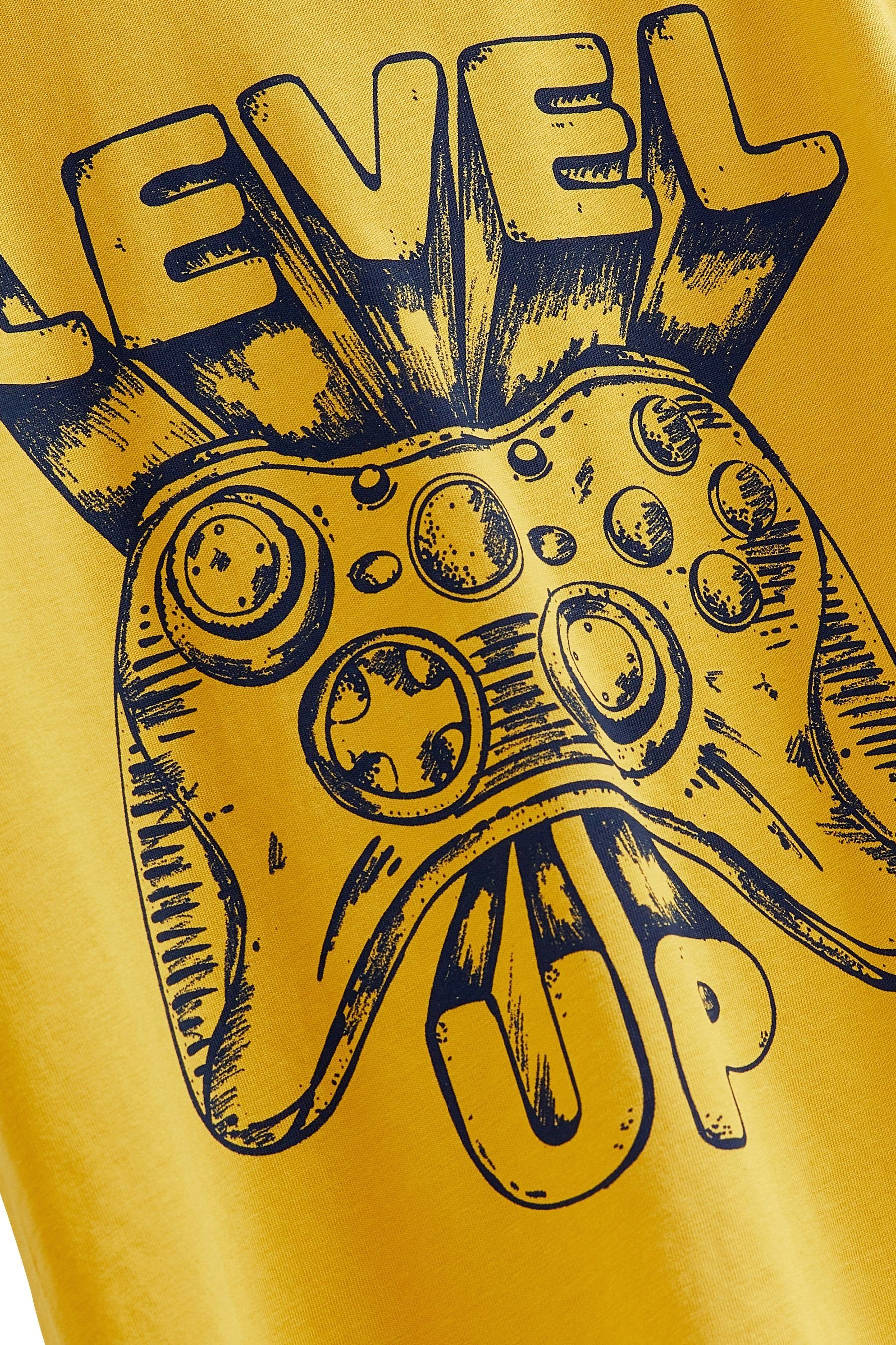(1-tlg) Grafik-T-Shirt Yellow T-Shirt Gaming Next