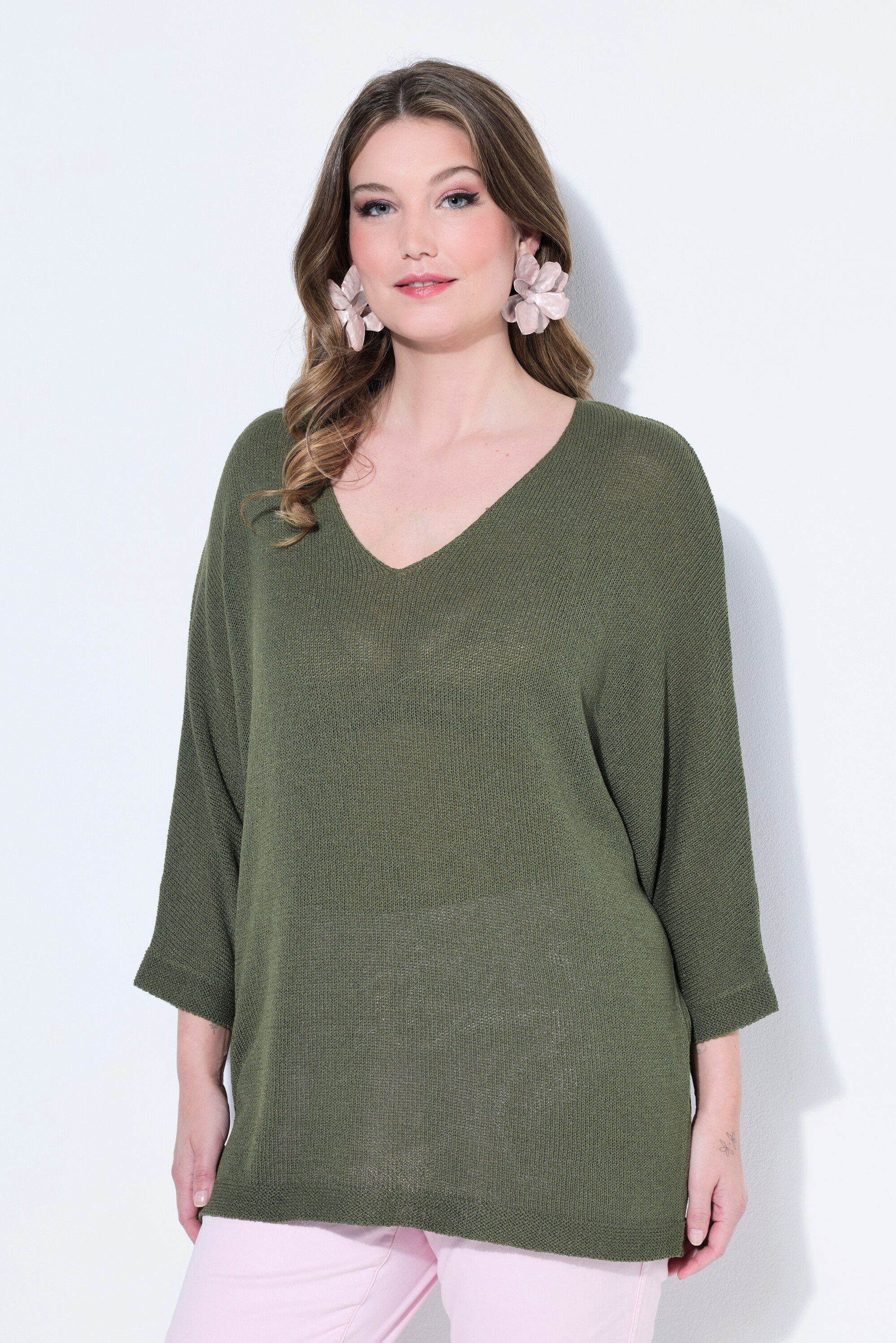 MIAMODA Strickpullover Pullover Feinstrick 3/4-Fledermausärmel