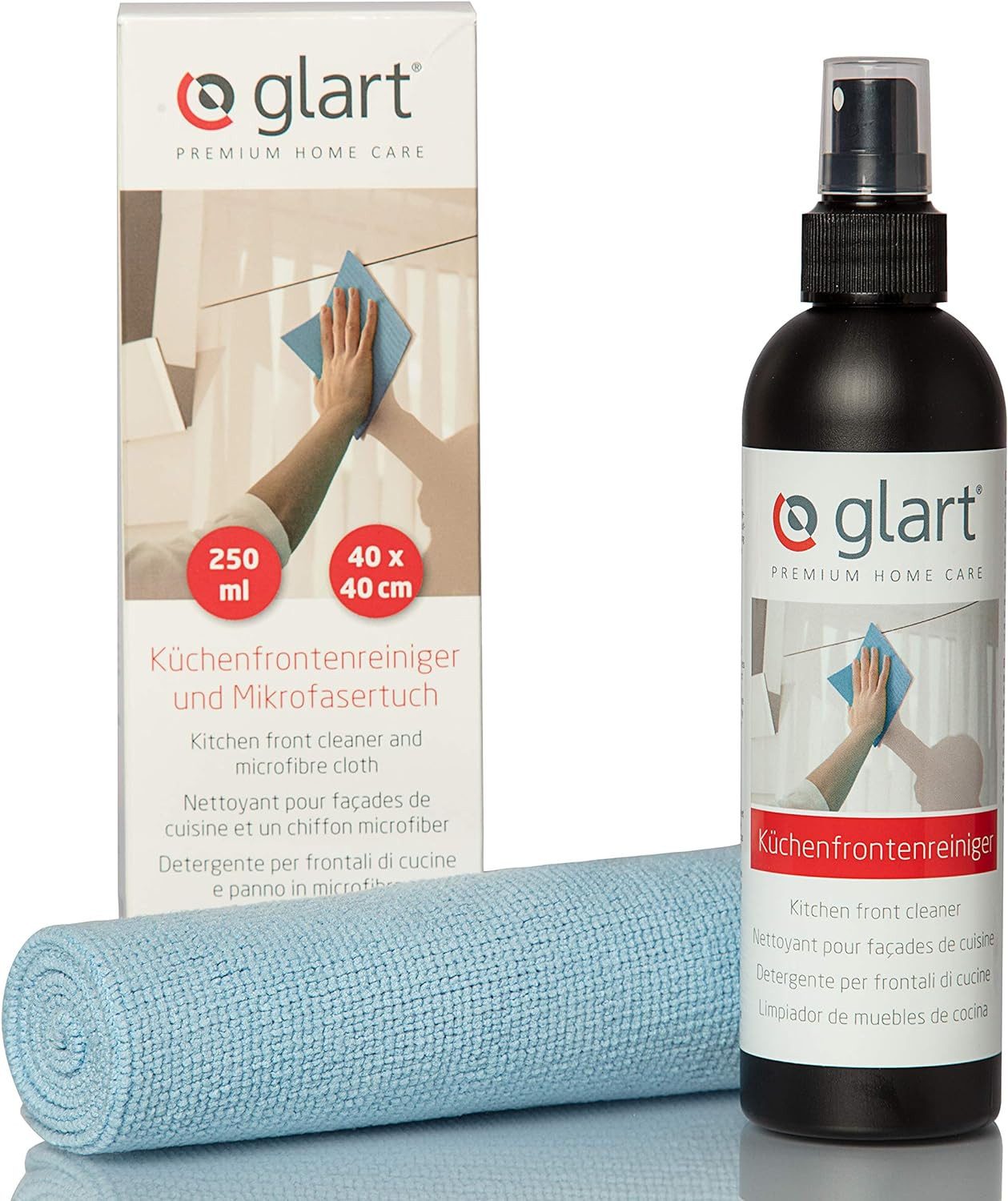Glart 45KR Küchenfrontenreiniger 250ml + Mikrofasertuch - Streifenfrei Küchenreiniger