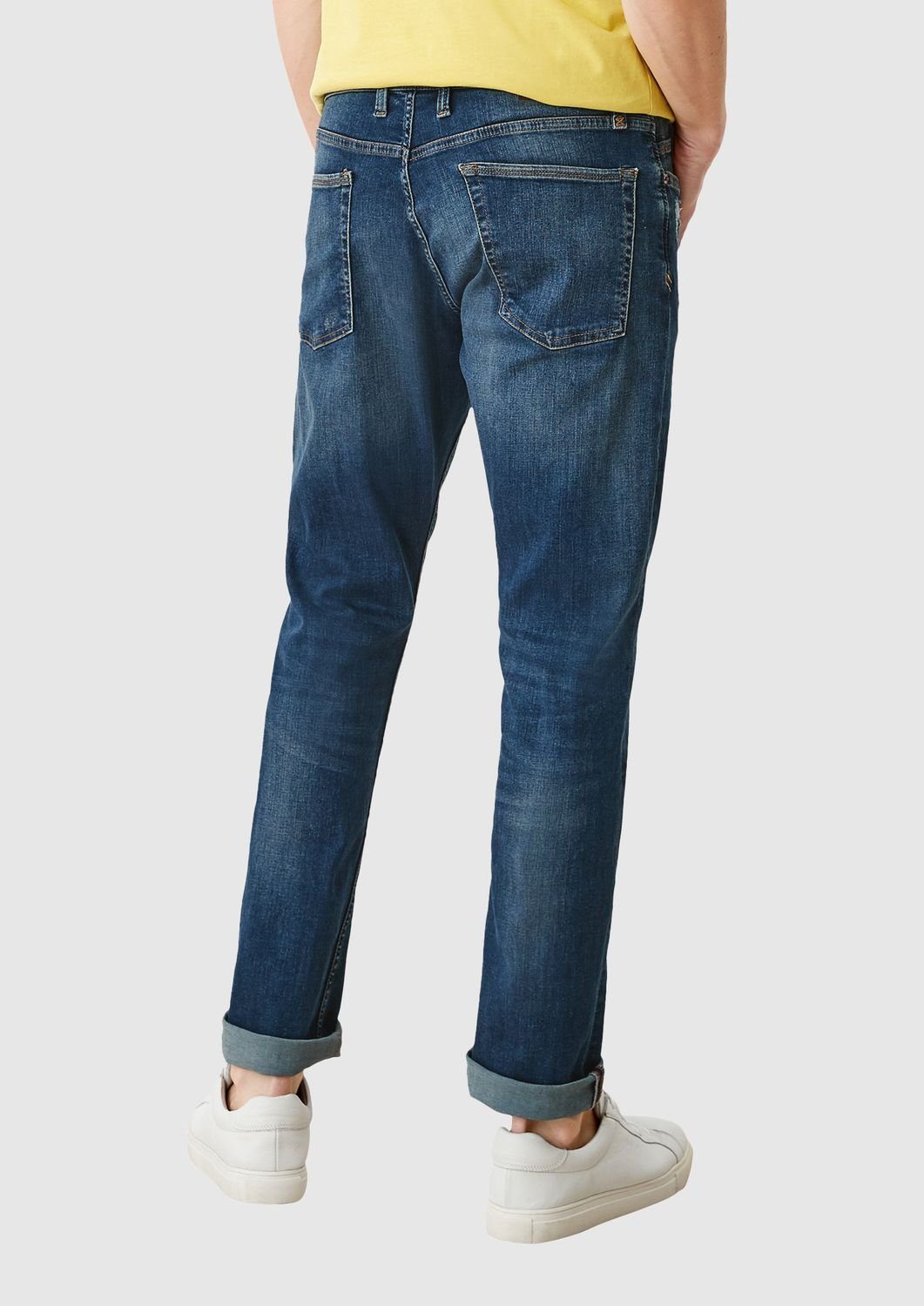 s.Oliver Slim-fit-Jeans KEITH Slim Fit, Beinverlauf: Straight Medium rise, Leg Blau Bundhöhe