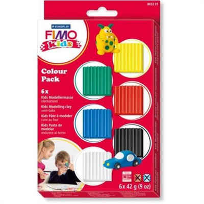 STAEDTLER Modelliermasse »FIMO® kids 8032 01« (Kreativset, 6 Basisfarben á 42 g), Colour Pack