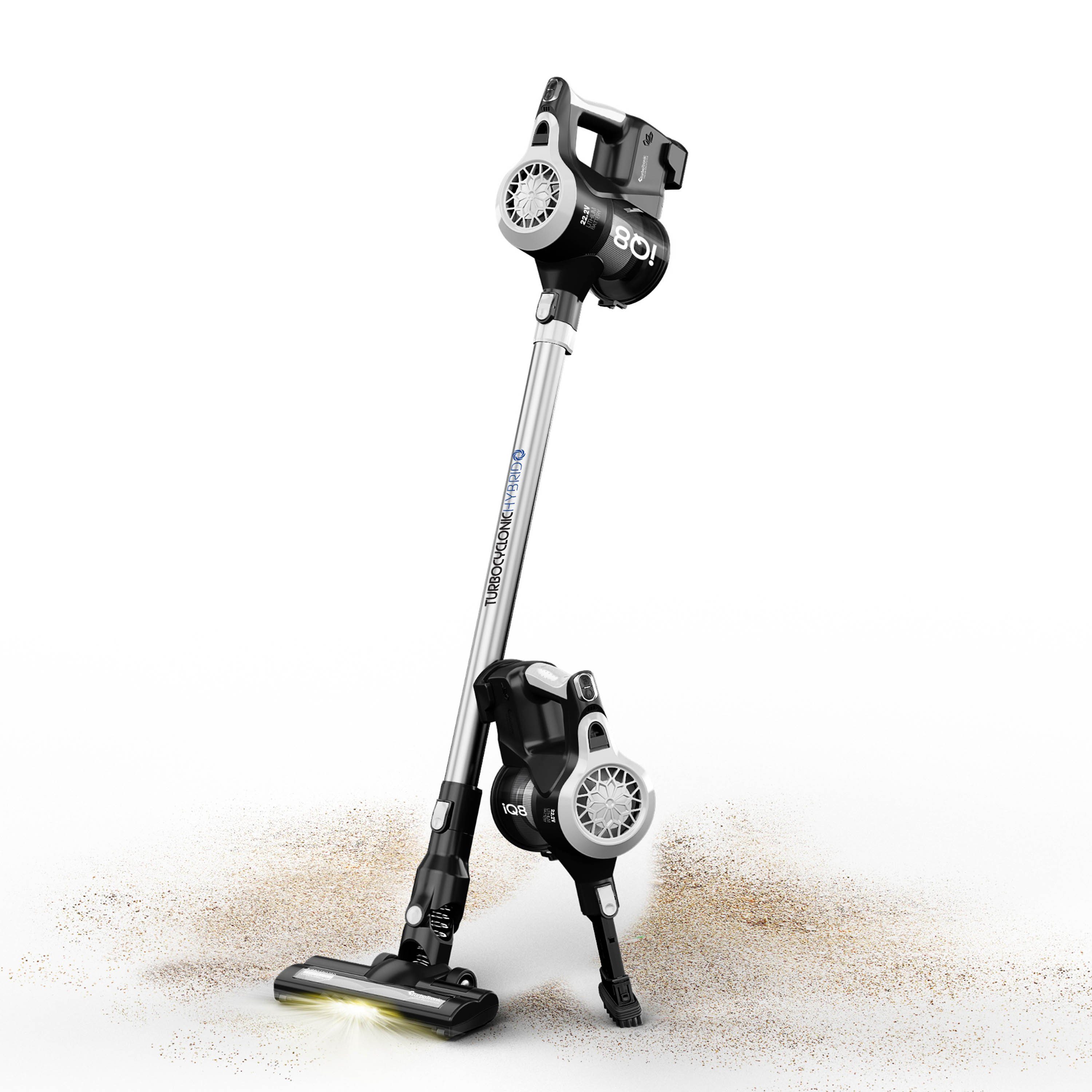 TurboTronic by Z-Line Akku-Hand-und Stielstaubsauger >8 kpa, 45 Min. Laufzeit, ultra-Leichtgewicht Boden Staubsauger, 120 W, beutellos, kabelloser Handsauger mit Wandhalterung