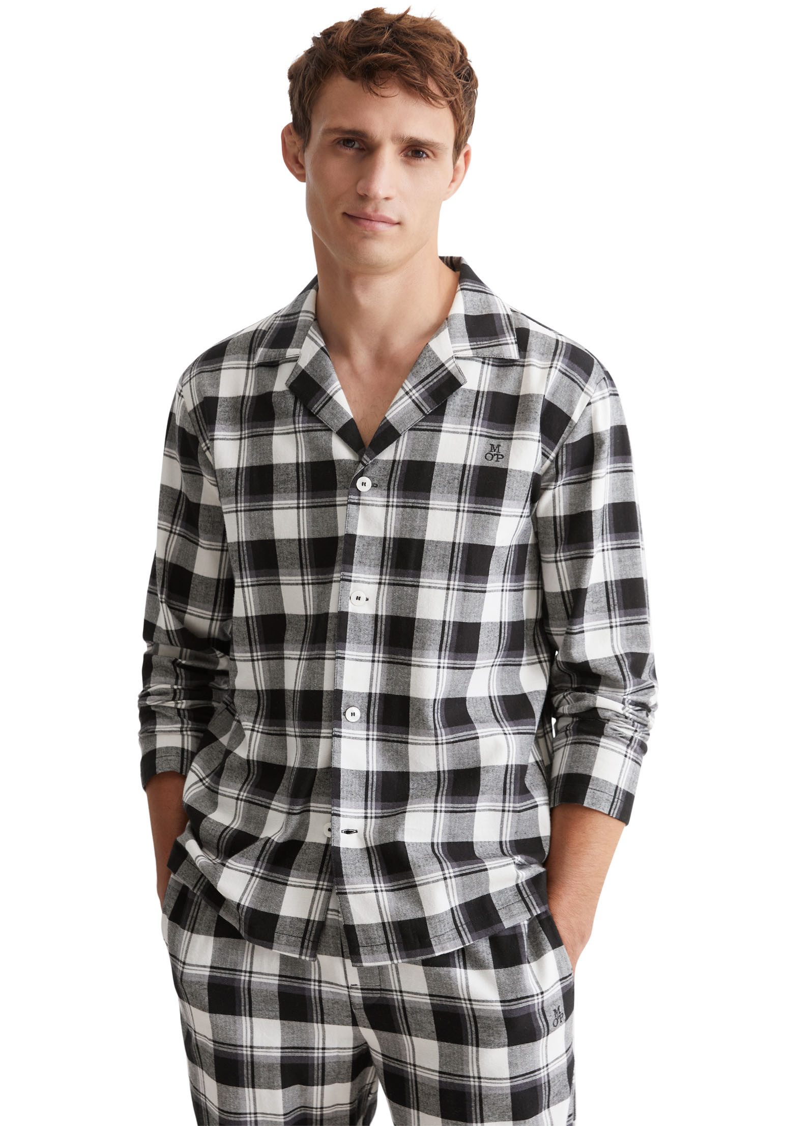 Marc OPolo Pyjamaoberteil "Homey Flanne", mit durchgehender Knopfleiste günstig online kaufen
