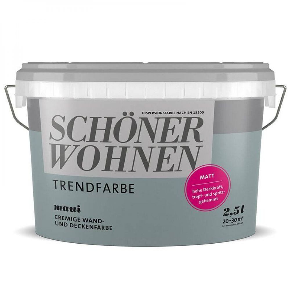 SCHÖNER WOHNEN FARBE Wandfarbe SW Trend Wandfarbe matt 2,5L Maui 6650