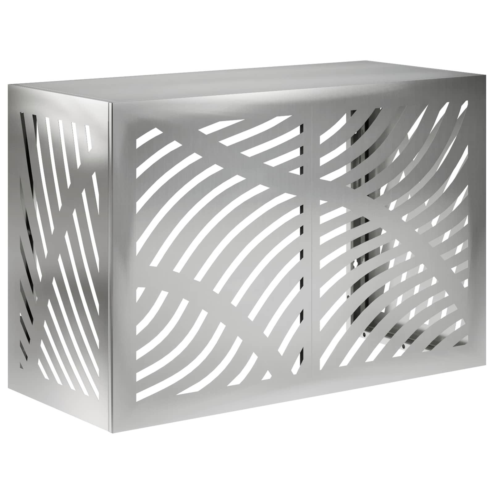 vidaXL Klimaanlagen-Verkleidung Klimaanlagenabdeckung Silber 90 x 40 x 60 cm Verzinkter Stahl