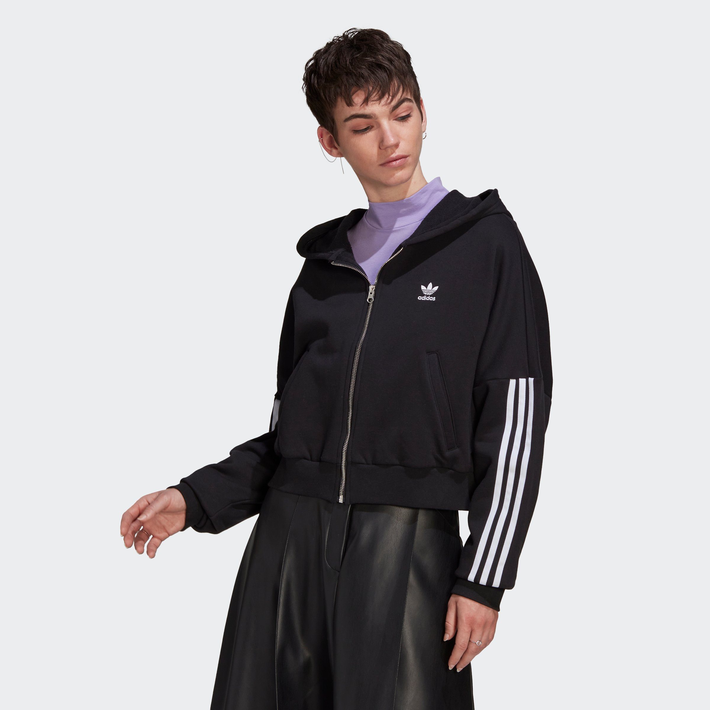 adidas Originals Kapuzensweatjacke ADICOLOR CLASSICS FULL-ZIP RELAXED KAPUZENJACKE (1-tlg) BLACK | Zip Hoodies