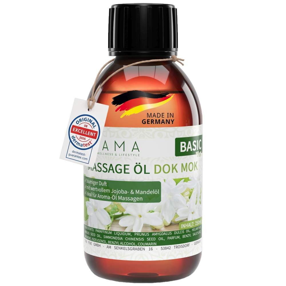 Kitama Massageöl mit Duft - Thai Massageöl & Pflegeöl 250ml, Dermatest: Sehr Gut