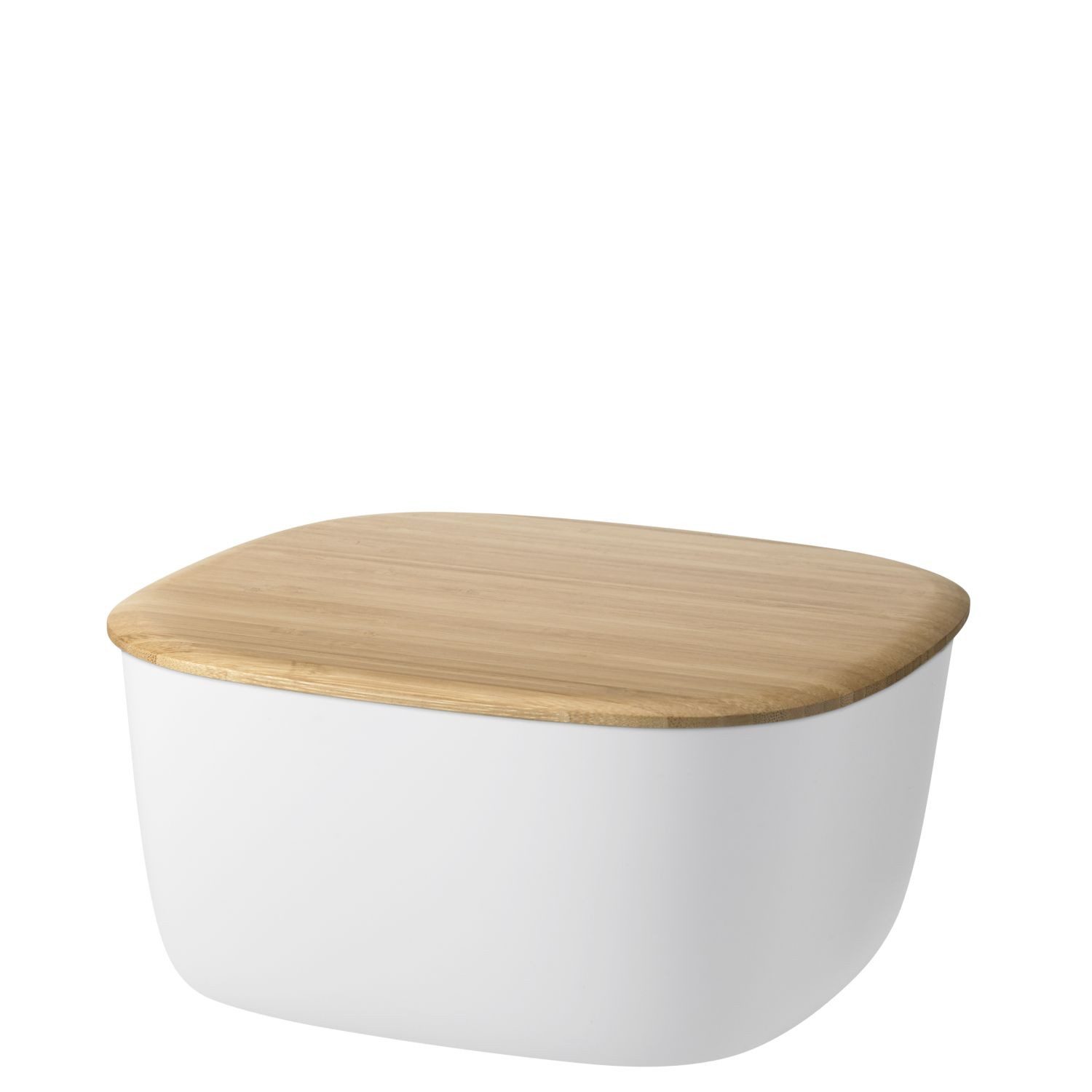 RIG-TIG Brotkasten Box-It Klein Weiß, Bambusholz, PBT-Kunststoff