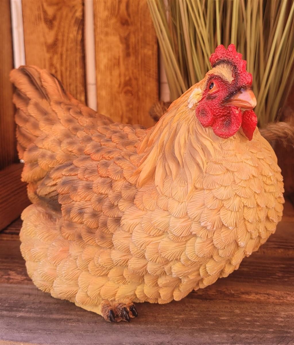 Geschenkestadl Tierfigur Huhn brütet 24,5cm Tierfigur Landhausstil Garten Dekoration Ostern (1 St) – Bild 4 von 4