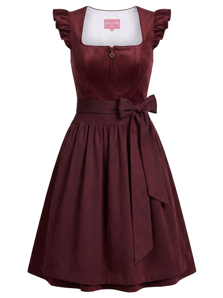 Krüger Madl Dirndl Dirndl Tisha 60cm Länge bordeaux