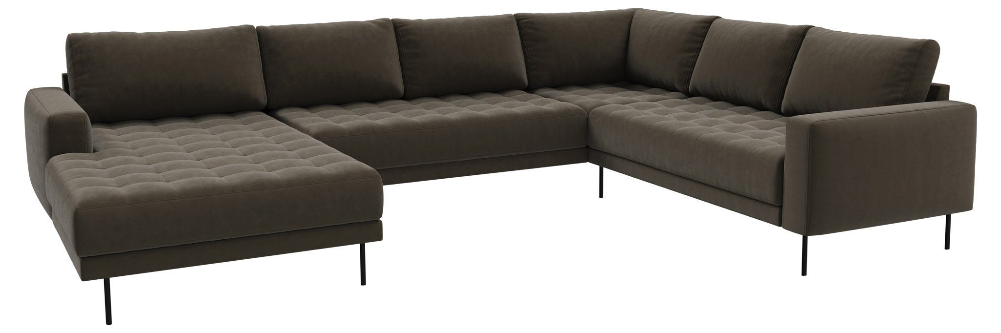 ebuy24 Ecksofa Rouge Ecksofa mit Chaisel.//Grau-braun//Linksgewen Grau-braun//Linksgewendet