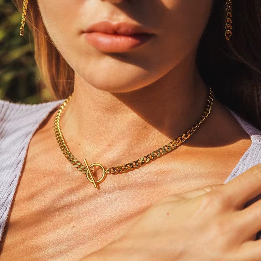 ROUGEMONT Choker Moderne Trend Choker Halskette Damen 45 cm Gold