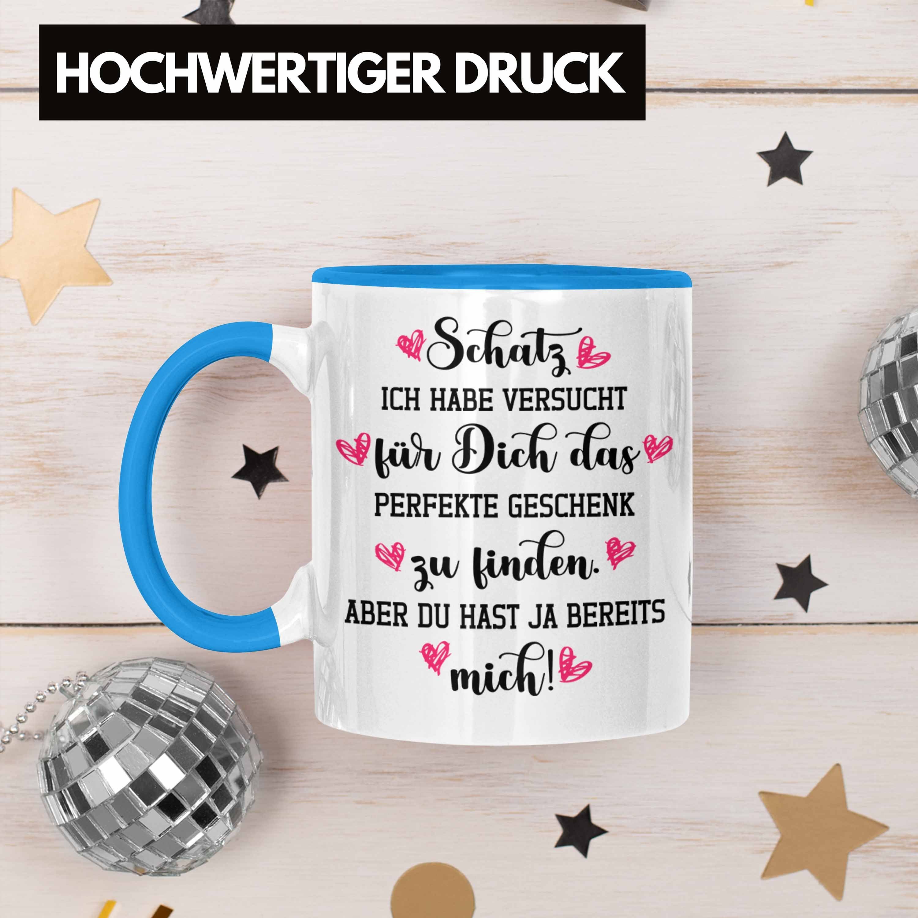 Liebe Valentinstag Freundin Valentinstaggeschenk Geschenk Trendation Schatz Paare Blau Tasse Trendation Freund Tasse -