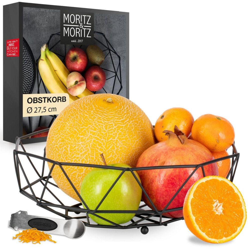 p:os Dekoteller Moritz & Moritz - Obstkorb - Metall - schwarz - ca. 27,5 cm