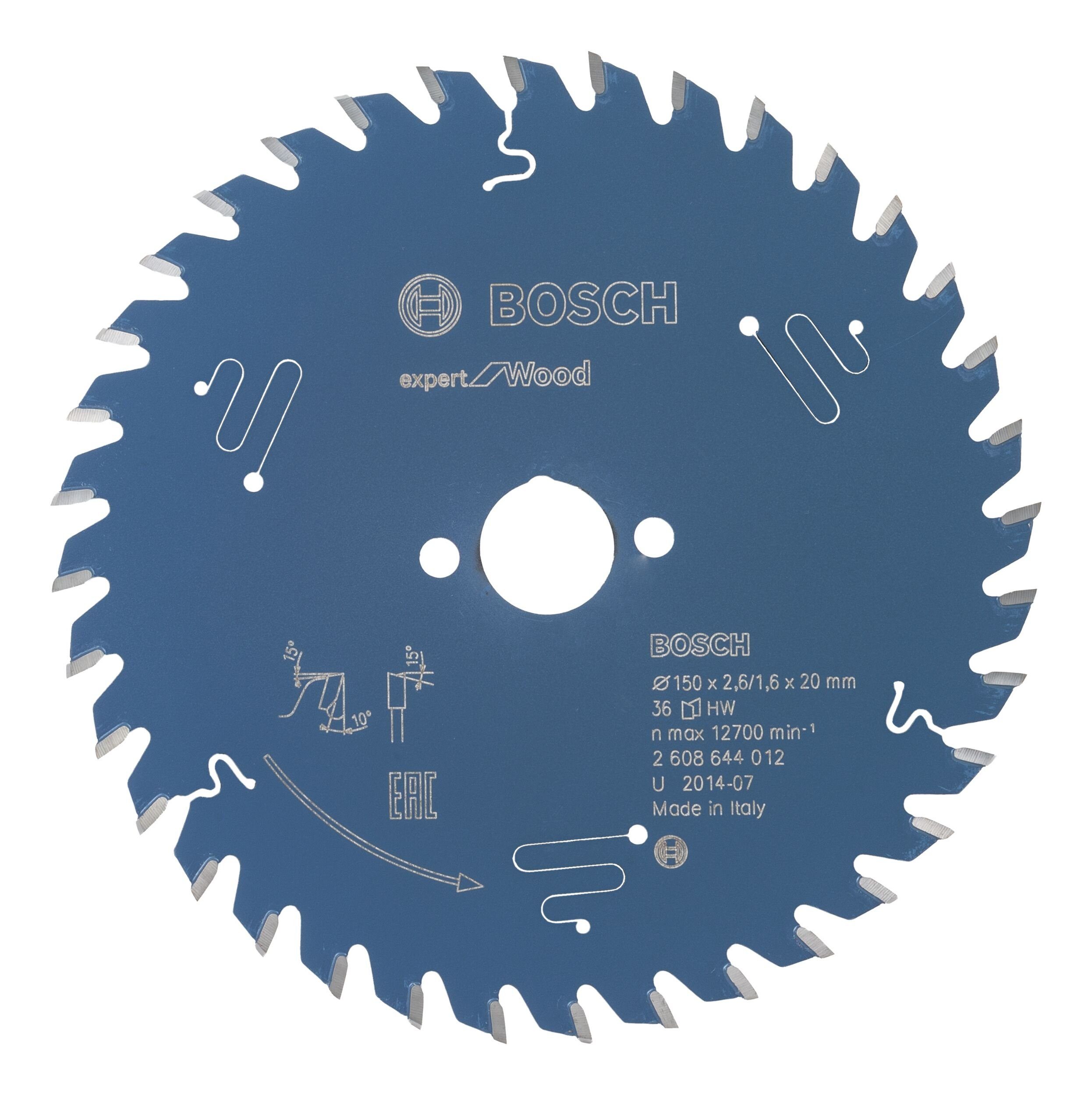 BOSCH Kreissägeblatt, Expert for Wood 36Z - 150 x 20 x 2,6 mm | Kreissägeblätter